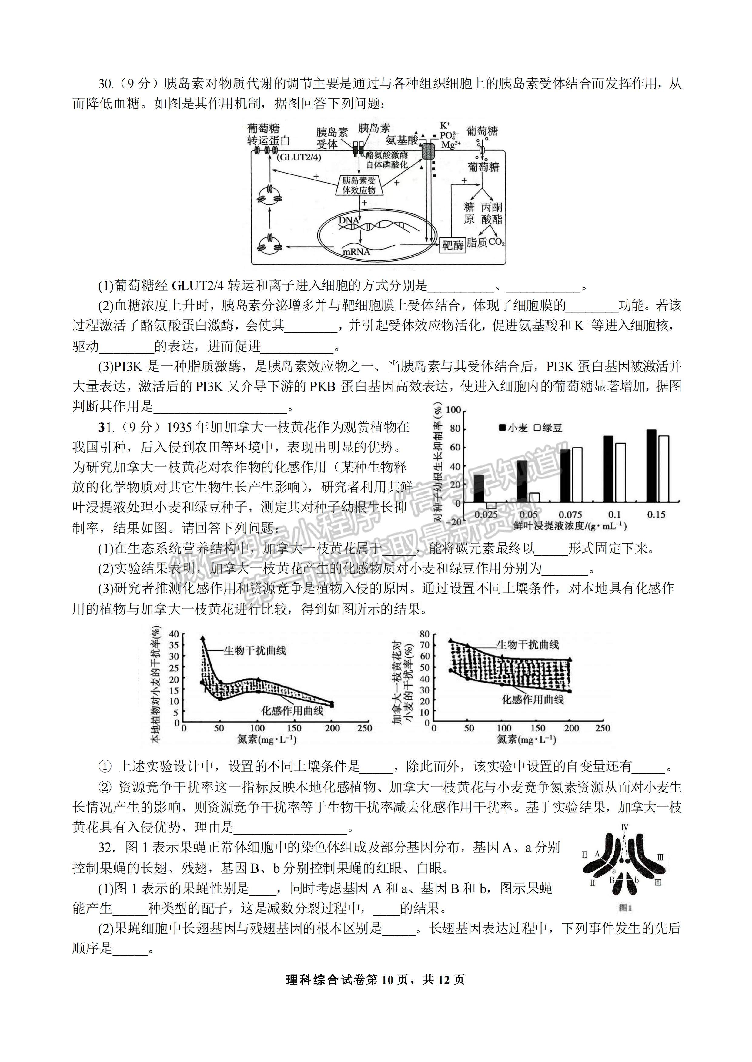 2023四川省成都七中高2023届高三下学期入学考试理科综合试题及答案