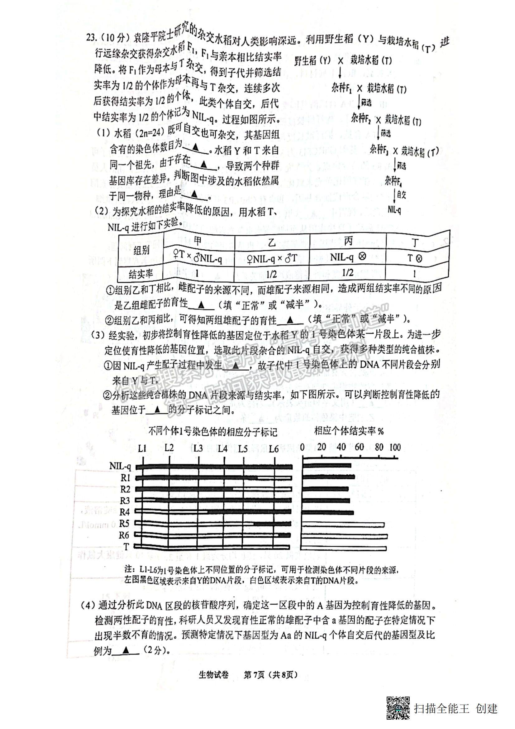 2023江蘇省蘇北四市（徐州、宿遷、連云港、淮安）高三上學(xué)期期中考試生物試題及答案