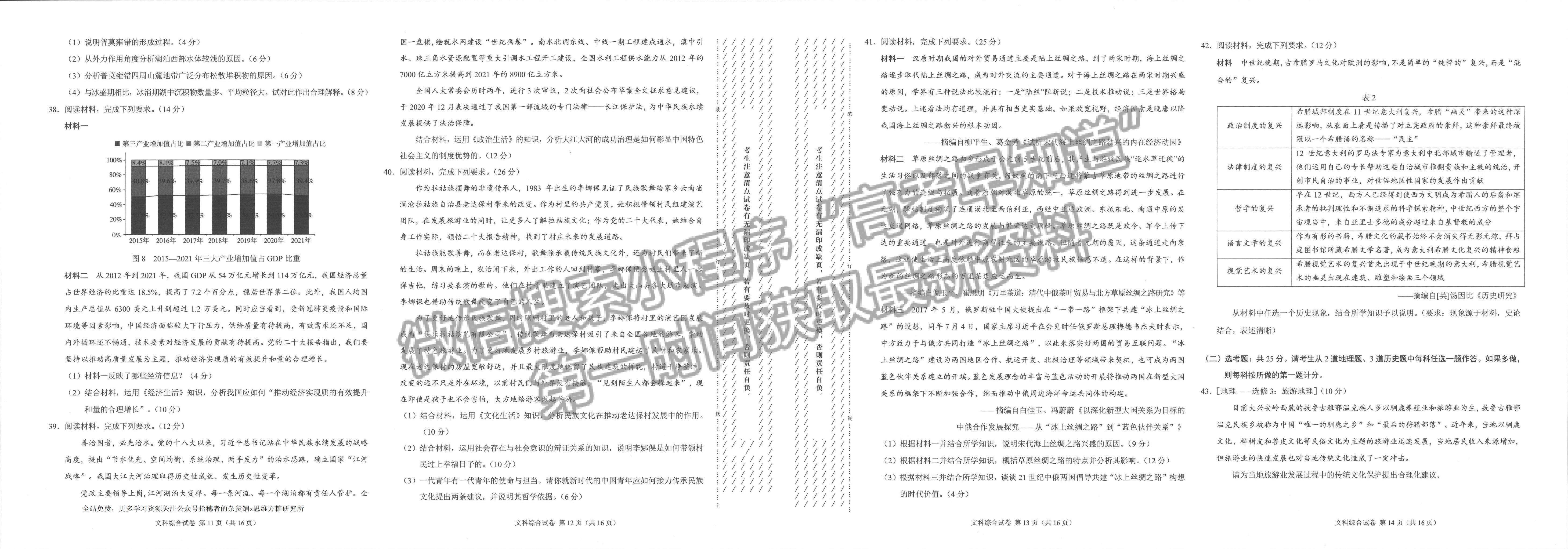 學(xué)科網(wǎng)2023屆高三下學(xué)期2月開(kāi)學(xué)摸底考試文綜