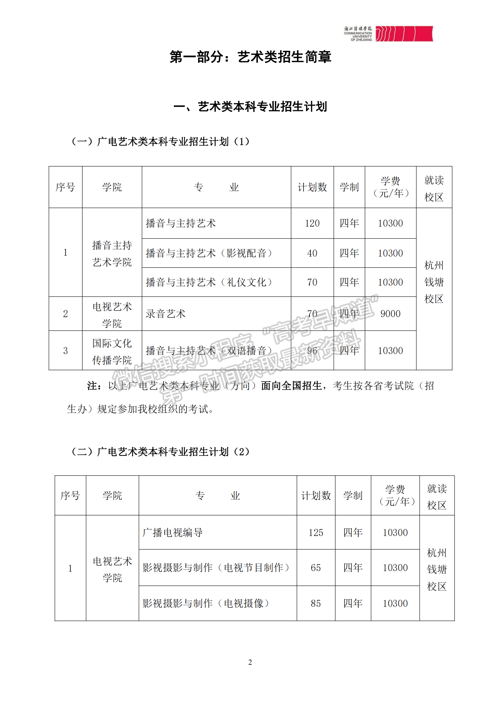 浙江傳媒學(xué)院2023年本科招生章程