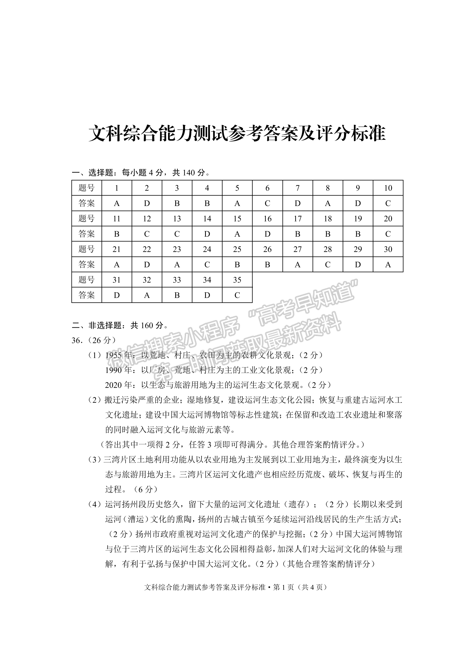 2023老高考新課標(biāo)適應(yīng)性測試(四省聯(lián)考)文綜試卷及答案