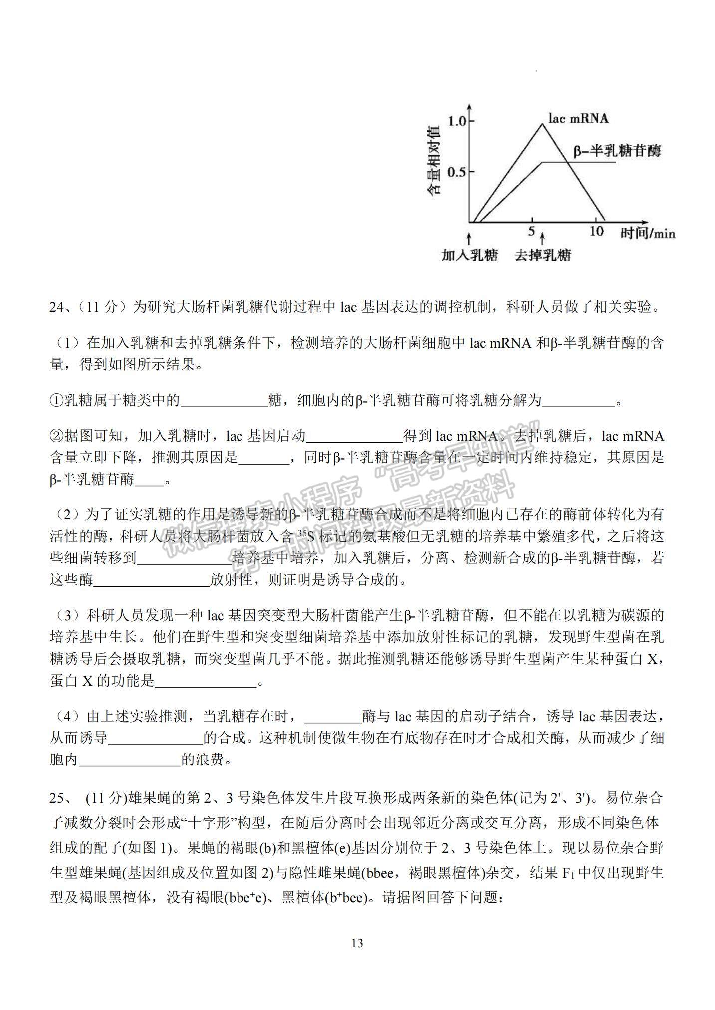 2023江蘇省揚(yáng)州中學(xué)高三上學(xué)期10月雙周練（三）生物試題及參考答案