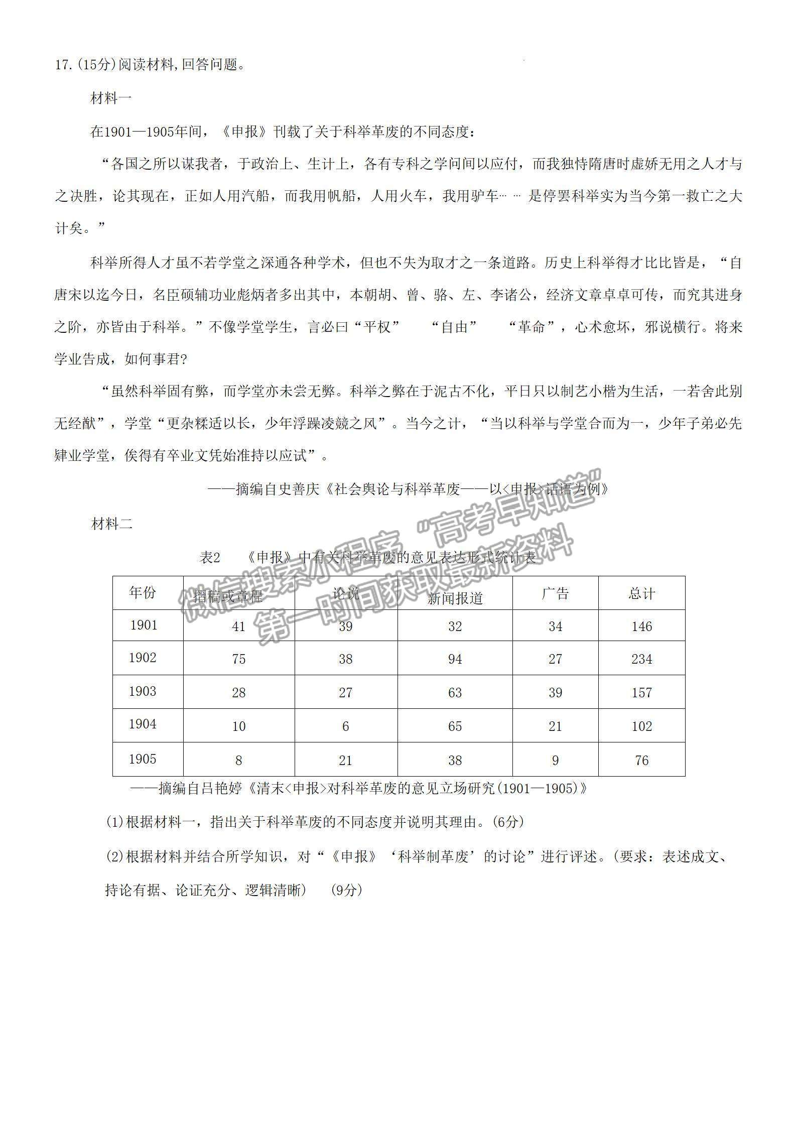 2023山东淄博高三一模试卷及答案汇总-历史试卷及答案