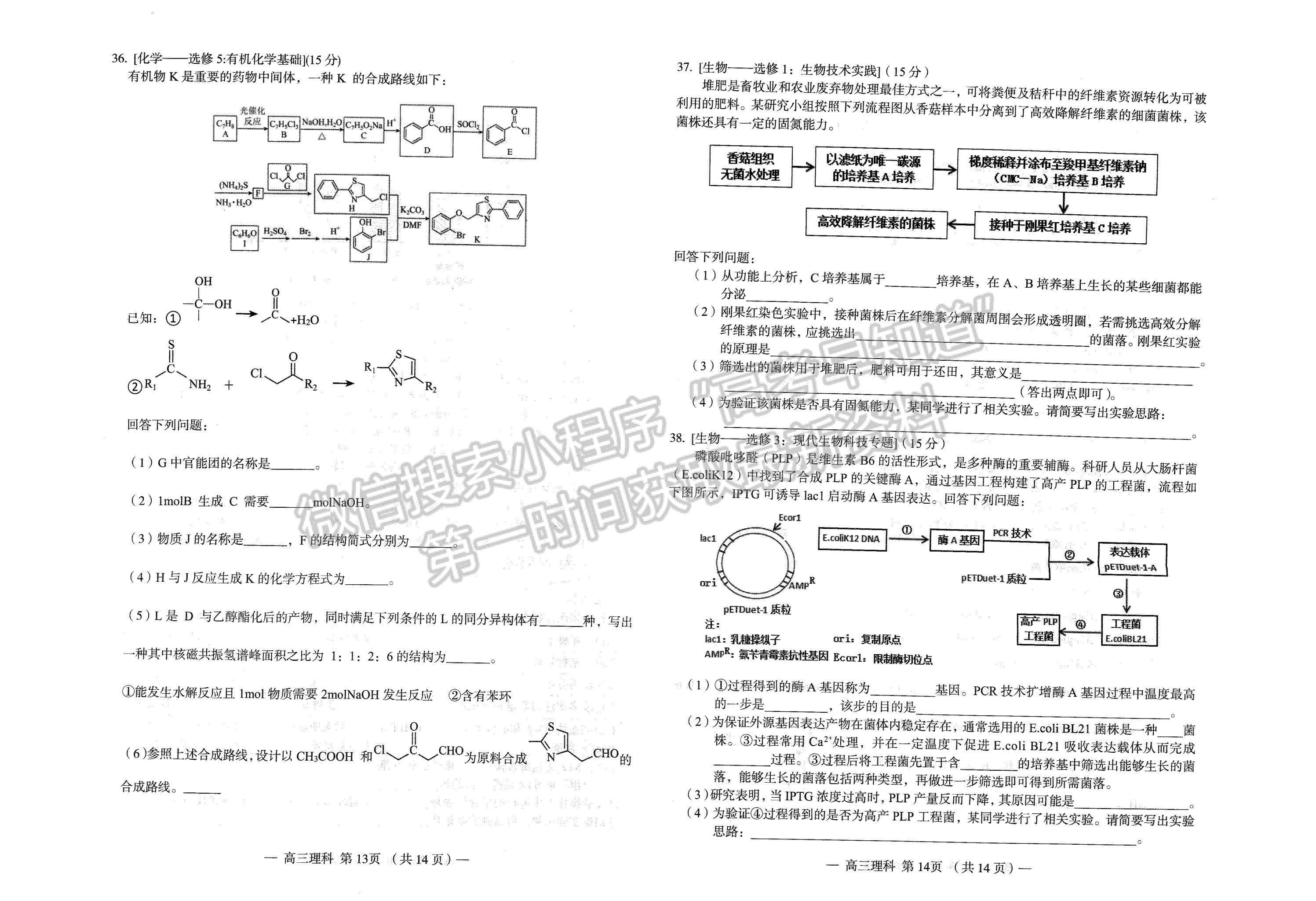 2023南昌一模理綜