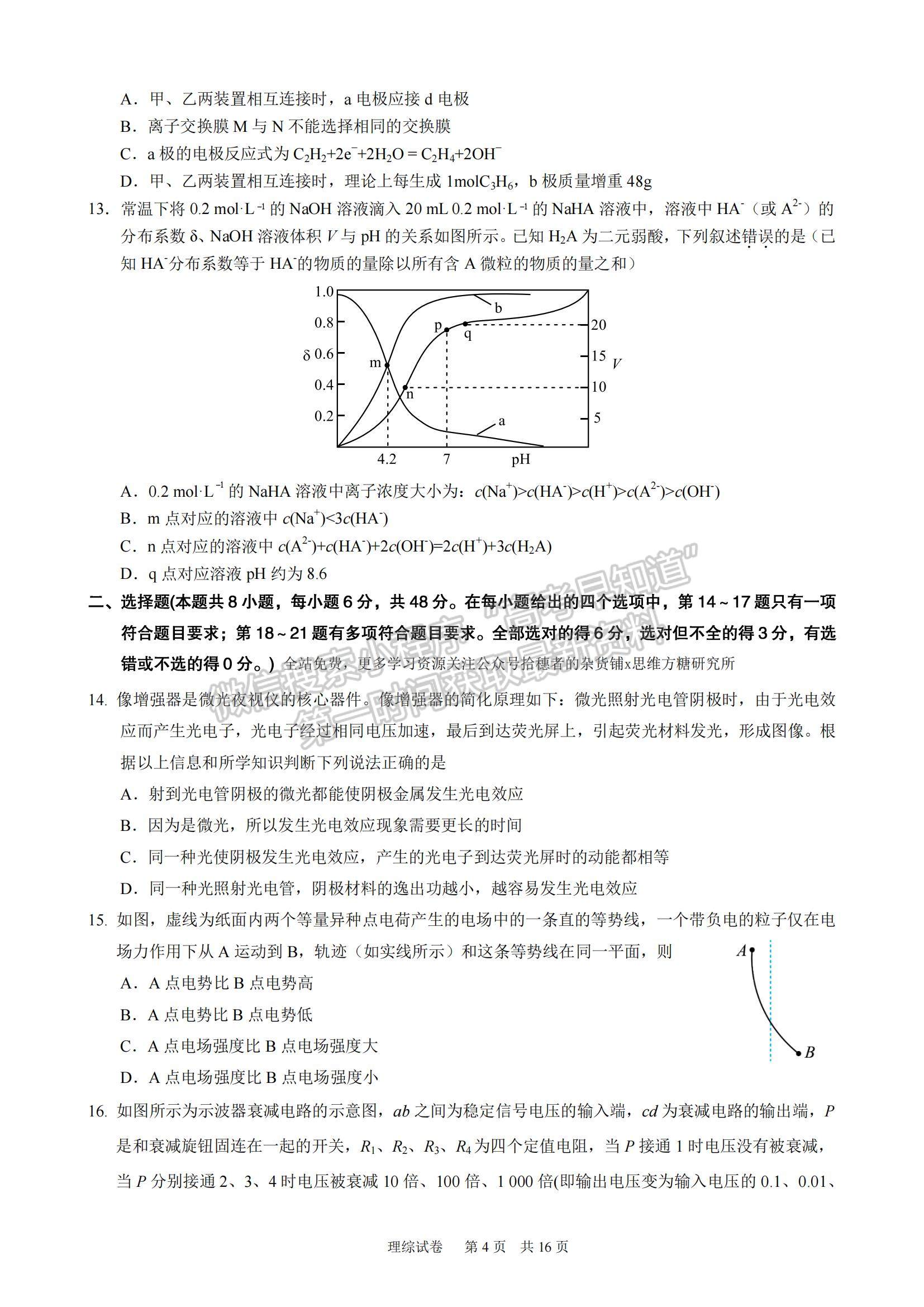 2023江西重點中學聯(lián)盟高三第一次聯(lián)考理綜