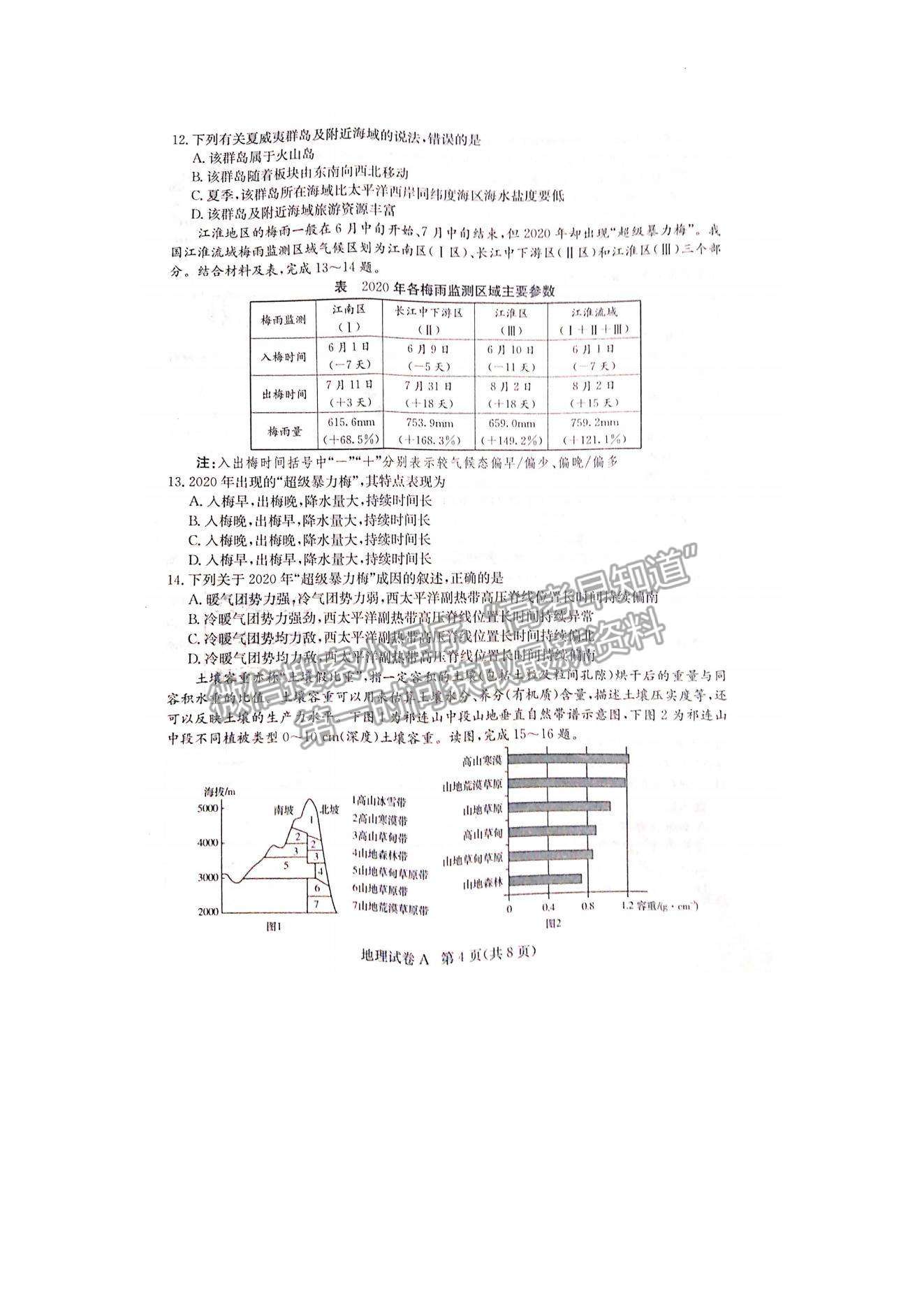 2022屆湖南新高考教學(xué)教研聯(lián)盟高三第二次(長(zhǎng)郡十八校）聯(lián)考地理試卷及參考答案