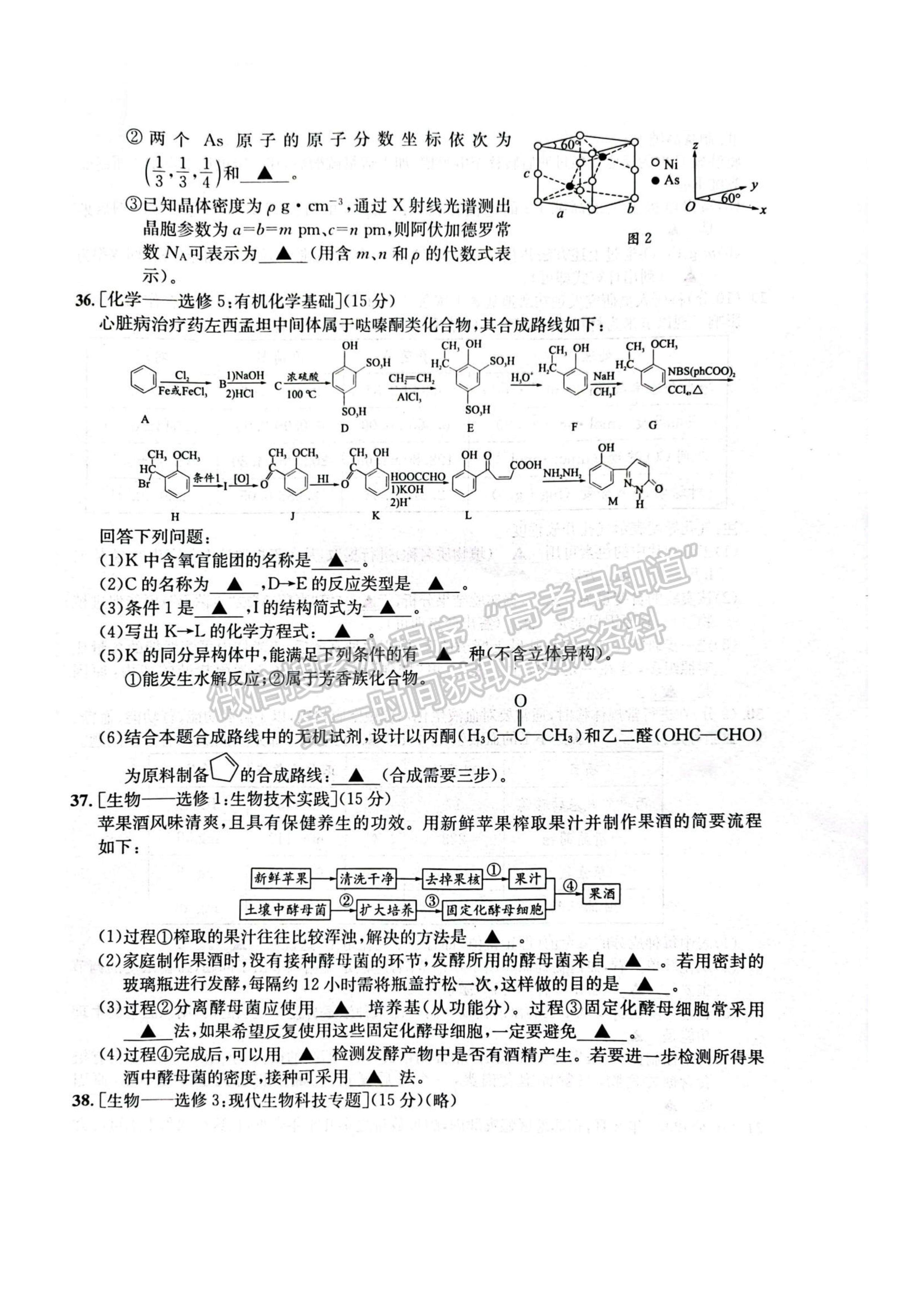 2023四川成都市石室中學2022-2023學年高三下學期二診模擬考試理科綜合試題及答案