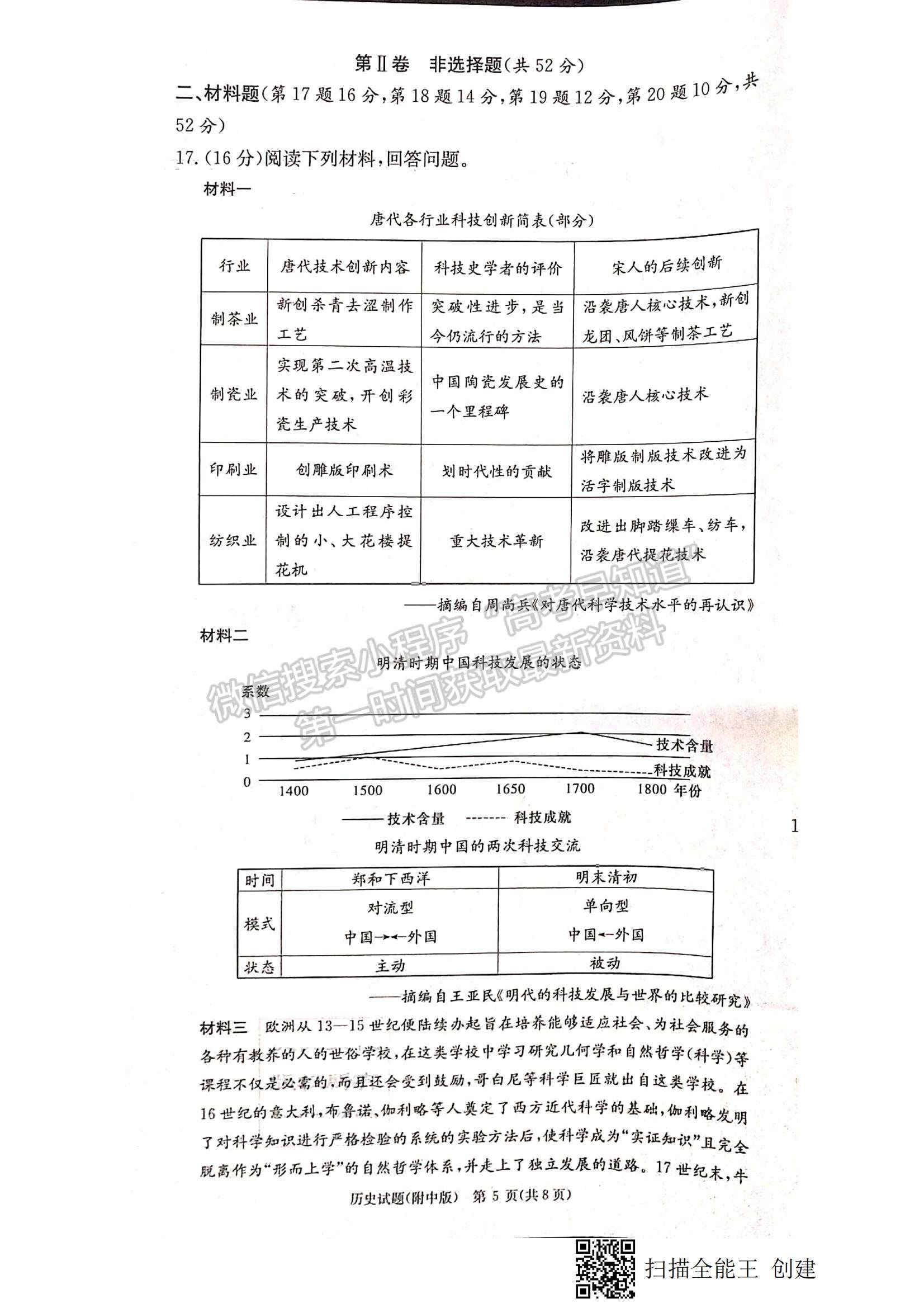 2023湖南師大附中高三上學(xué)期月考卷（四）歷史試題及參考答案