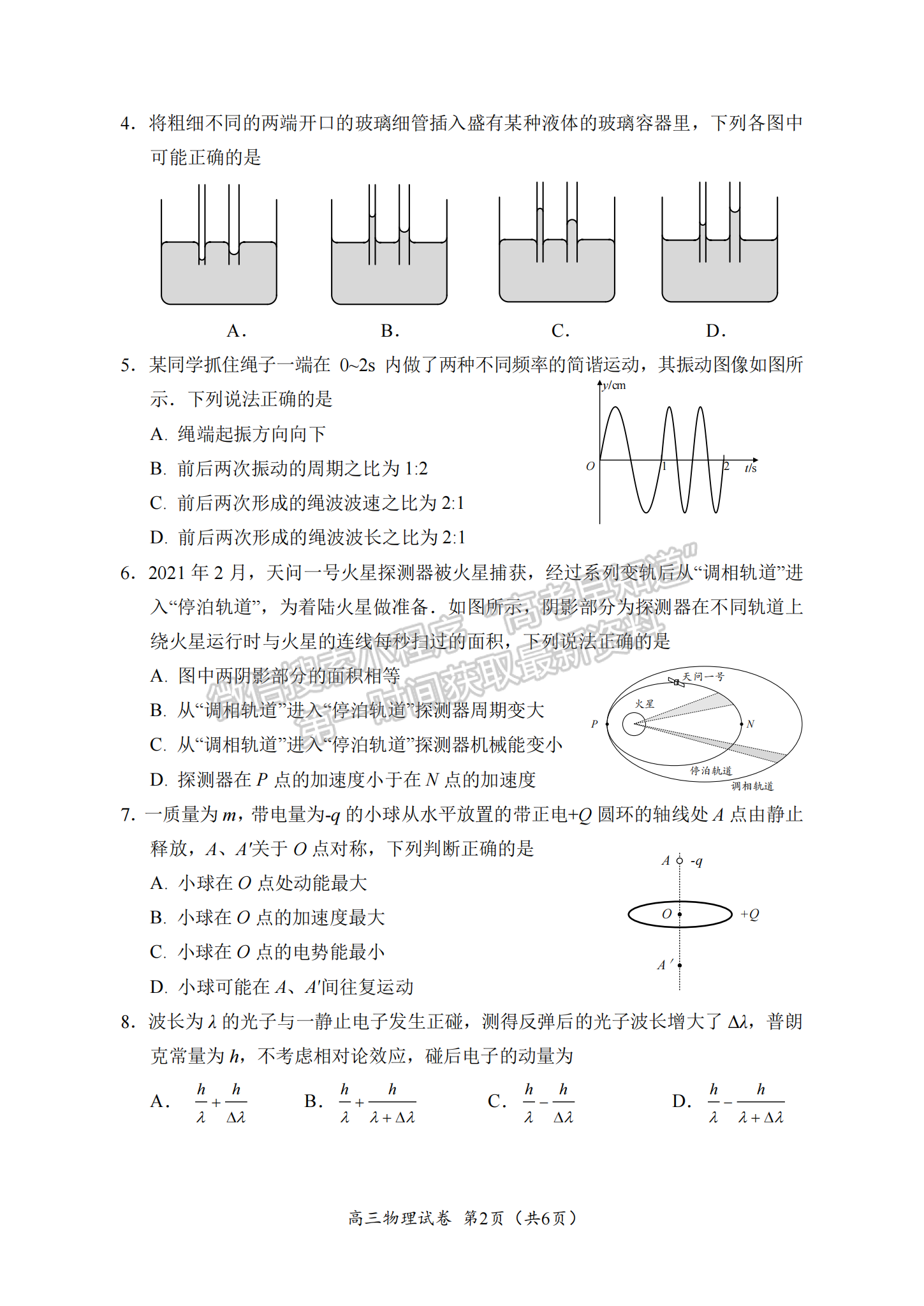 2023屆江蘇省蘇錫常鎮(zhèn)高三一模物理試題及參考答案