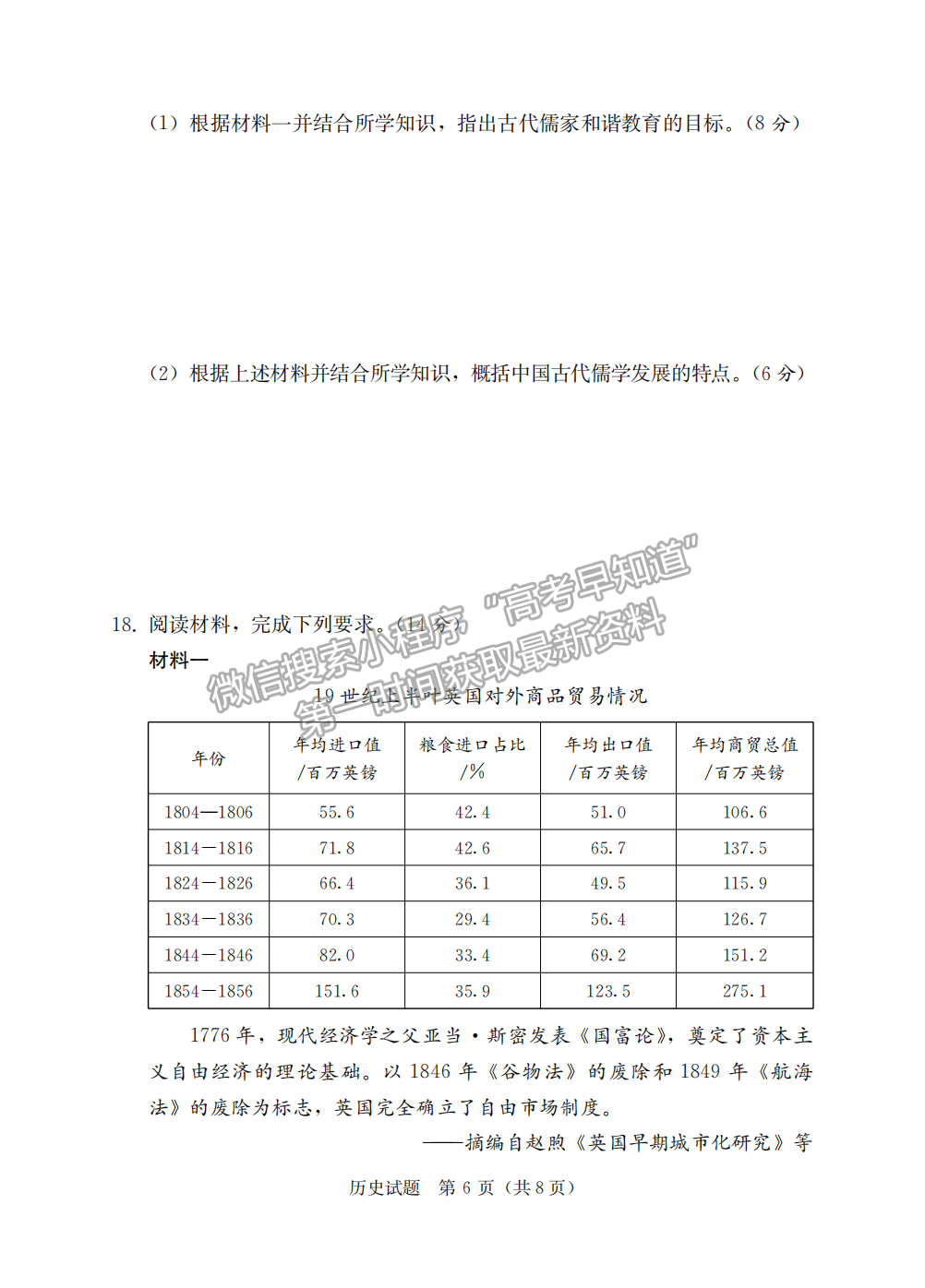 2023屆湖南省“湘考王”高三歷史試題及參考答案