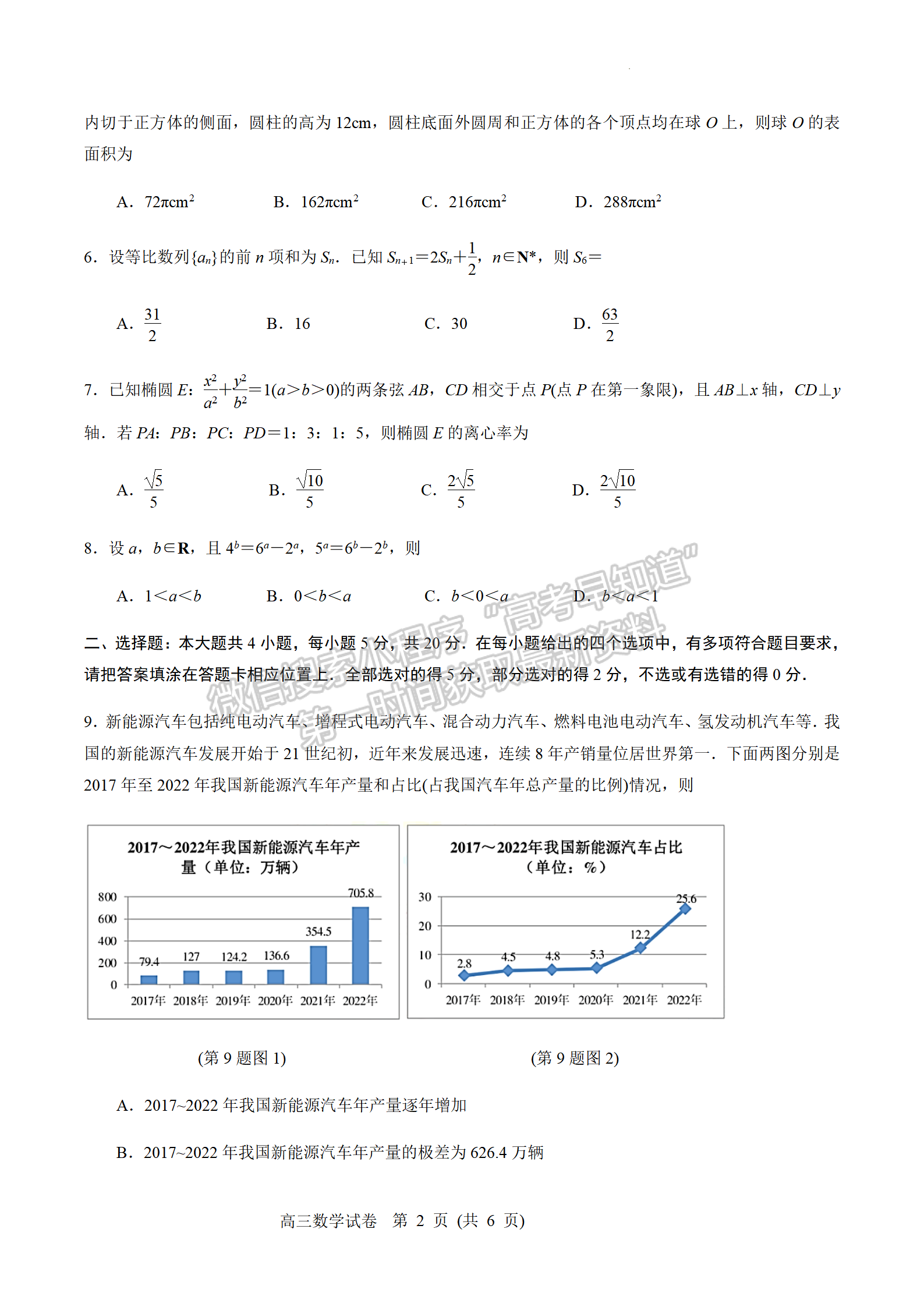 2023屆江蘇省南京、鹽城高三二模數(shù)學(xué)試題及參考答案