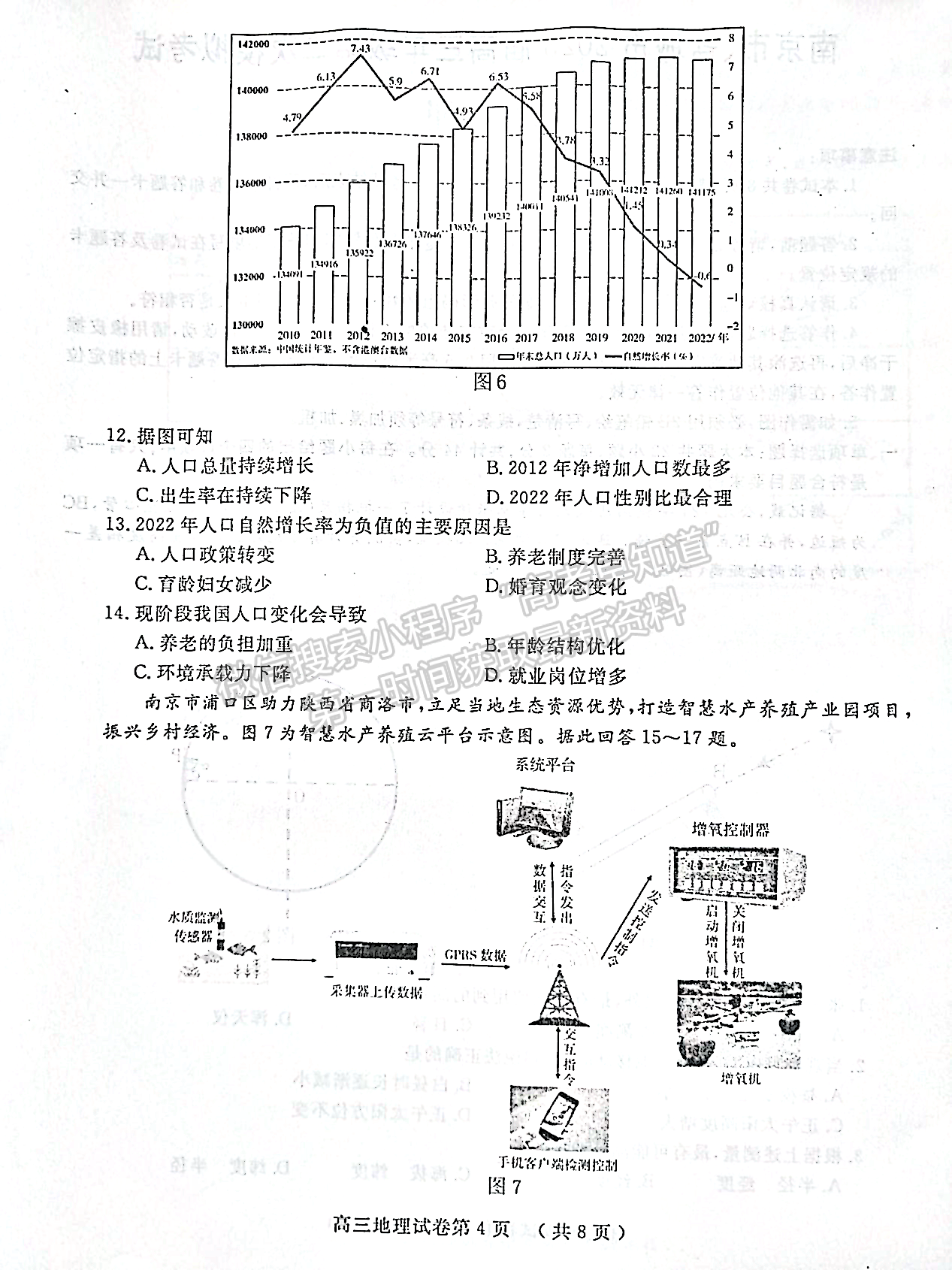 2023屆江蘇省南京、鹽城高三二模地理試題及參考答案