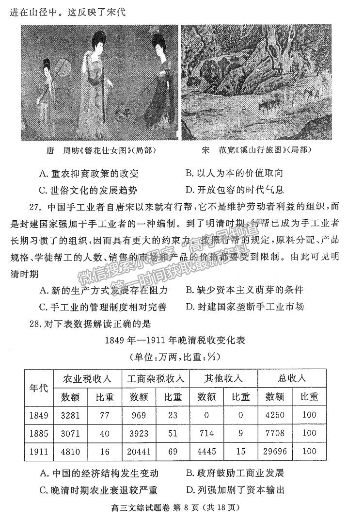 2023年郑州市高中毕业年级第二次质量预测文综试题及参考答案