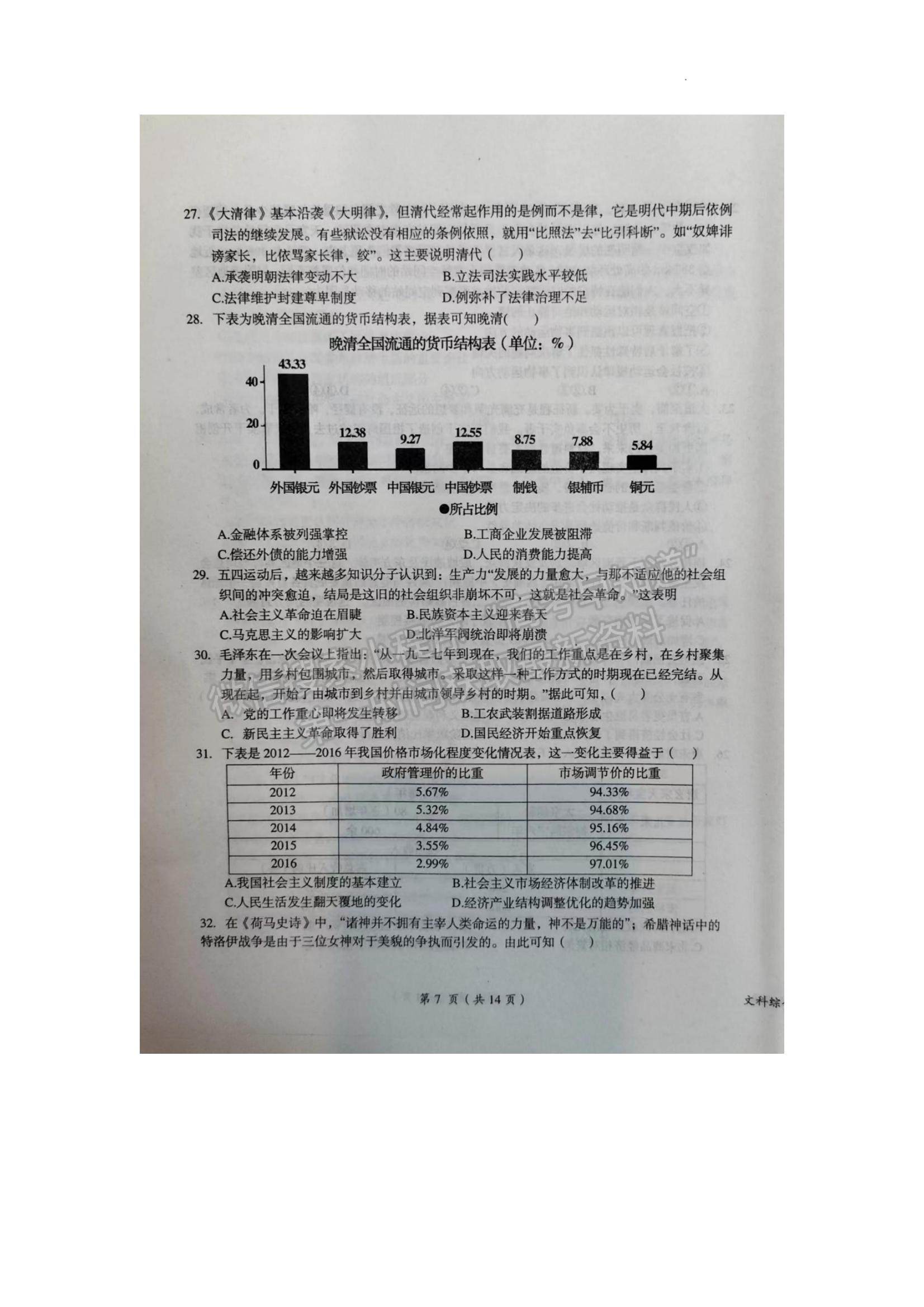 2023鹰潭一模文综