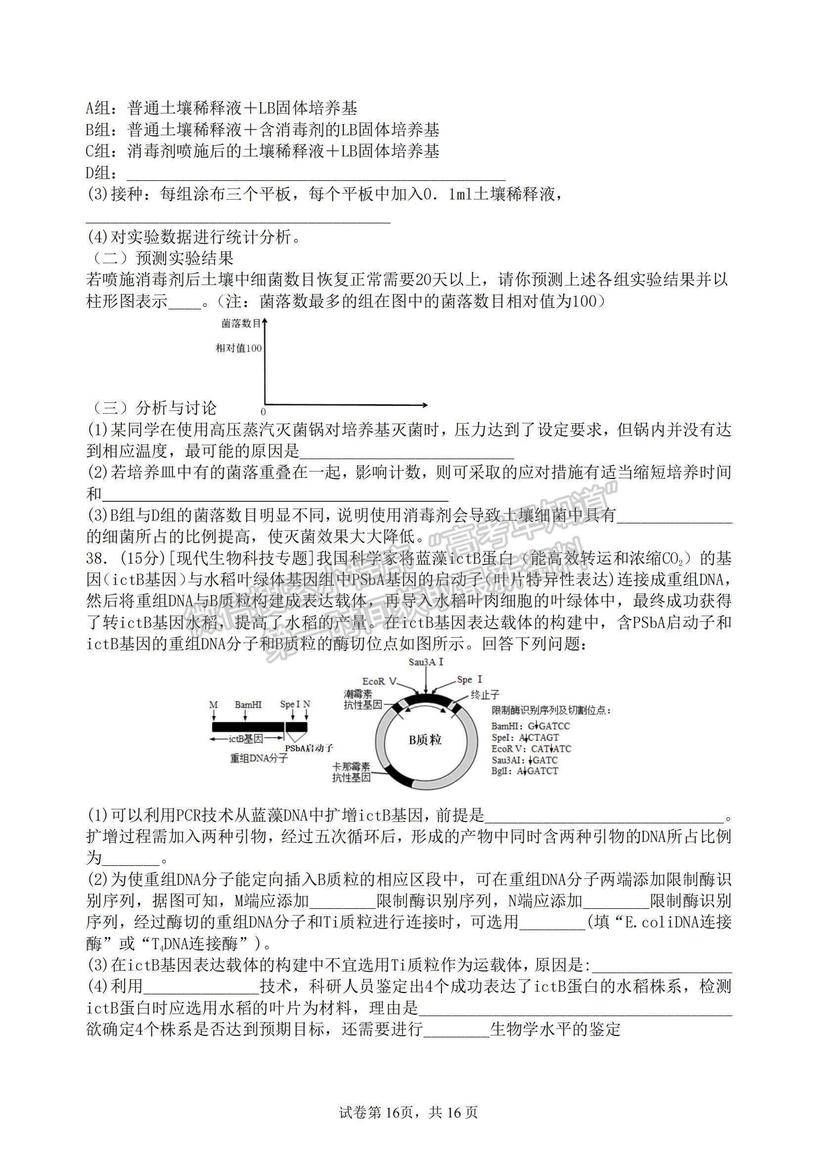 2023江西省宜春中學(xué)、高安中學(xué)等高三上學(xué)期第一次四校優(yōu)生聯(lián)考（理6科）理綜試題及答案