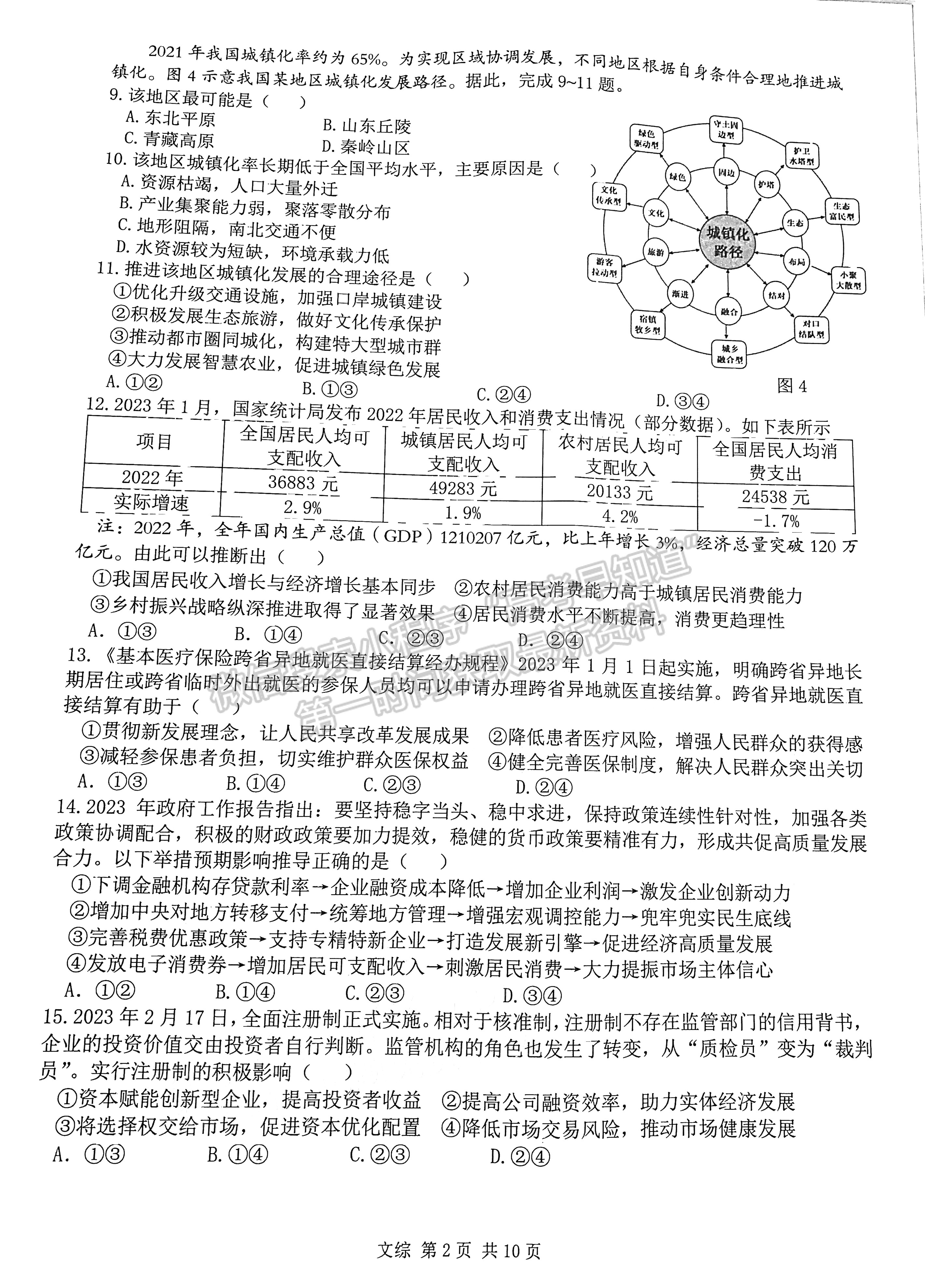 2023宜春二模文綜