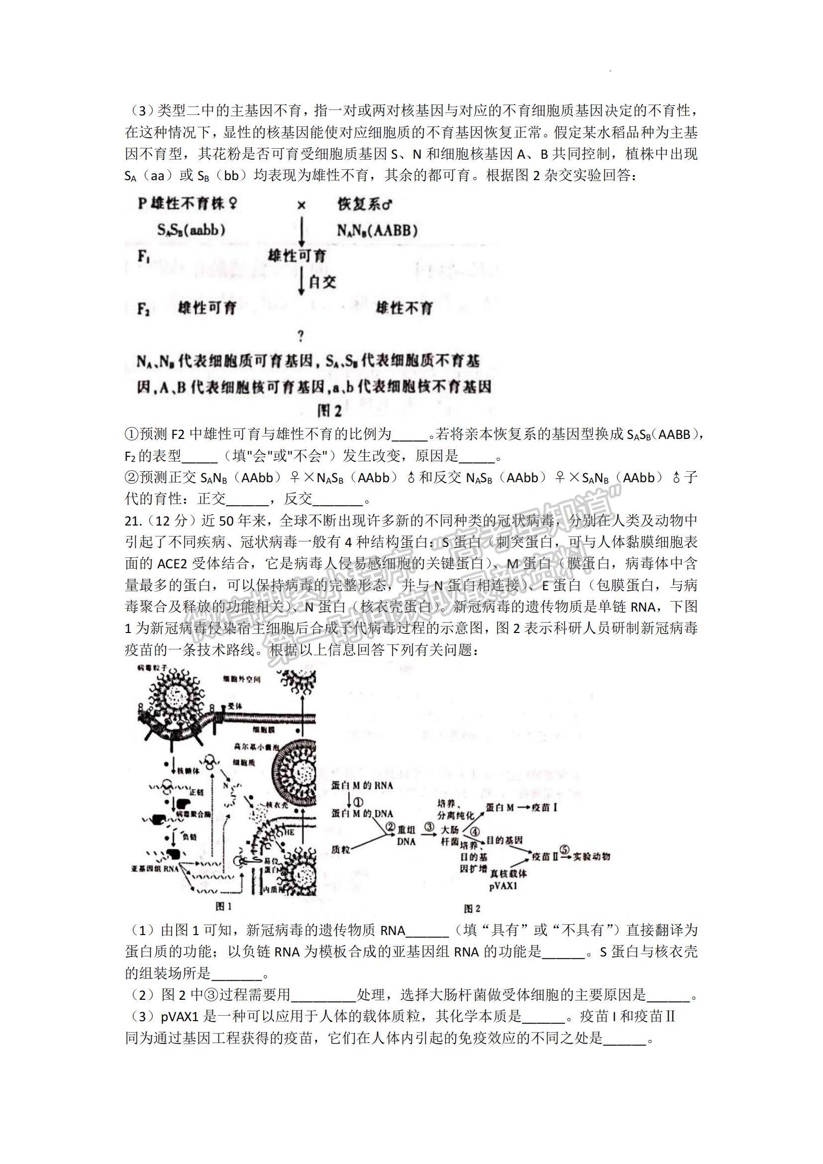 2023湖南省六市（州）高三上學(xué)期統(tǒng)一考試生物試題及參考答案