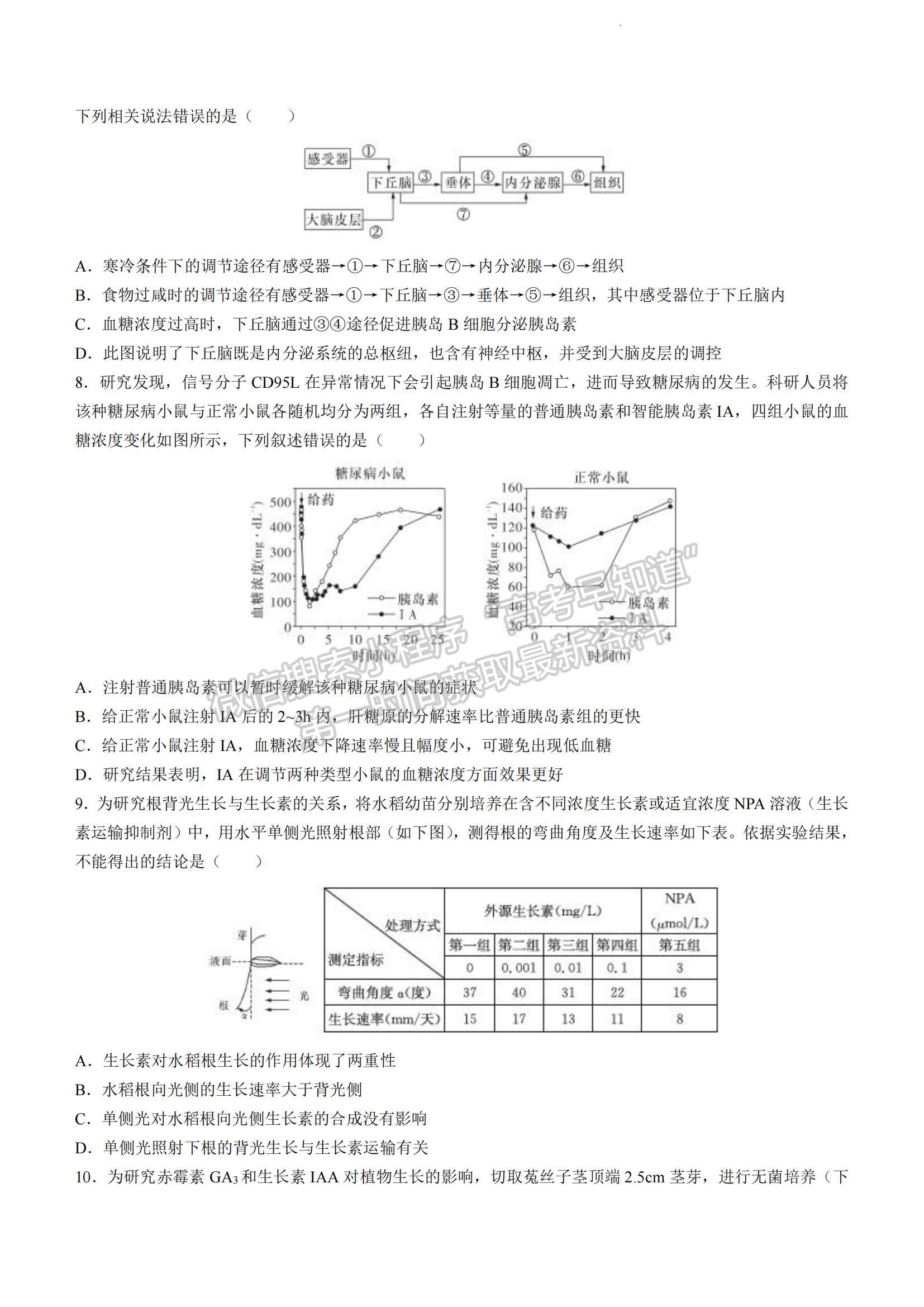 2023湖南省長沙市雅禮中學高三上學期月考卷（五）生物試題及參考答案