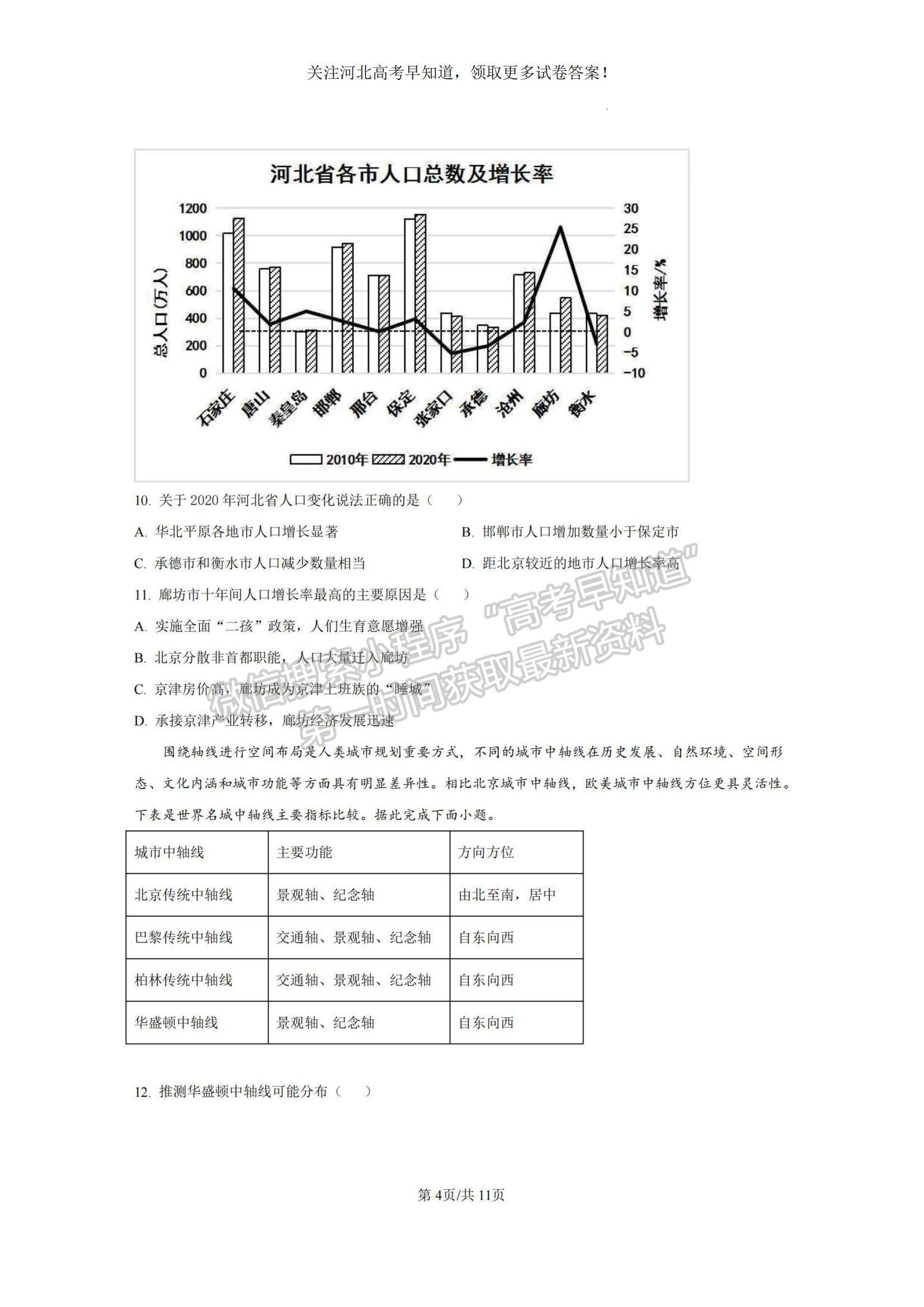 2023河北省“五個一”名校聯(lián)盟高三上學期期末聯(lián)考地理試題及參考答案