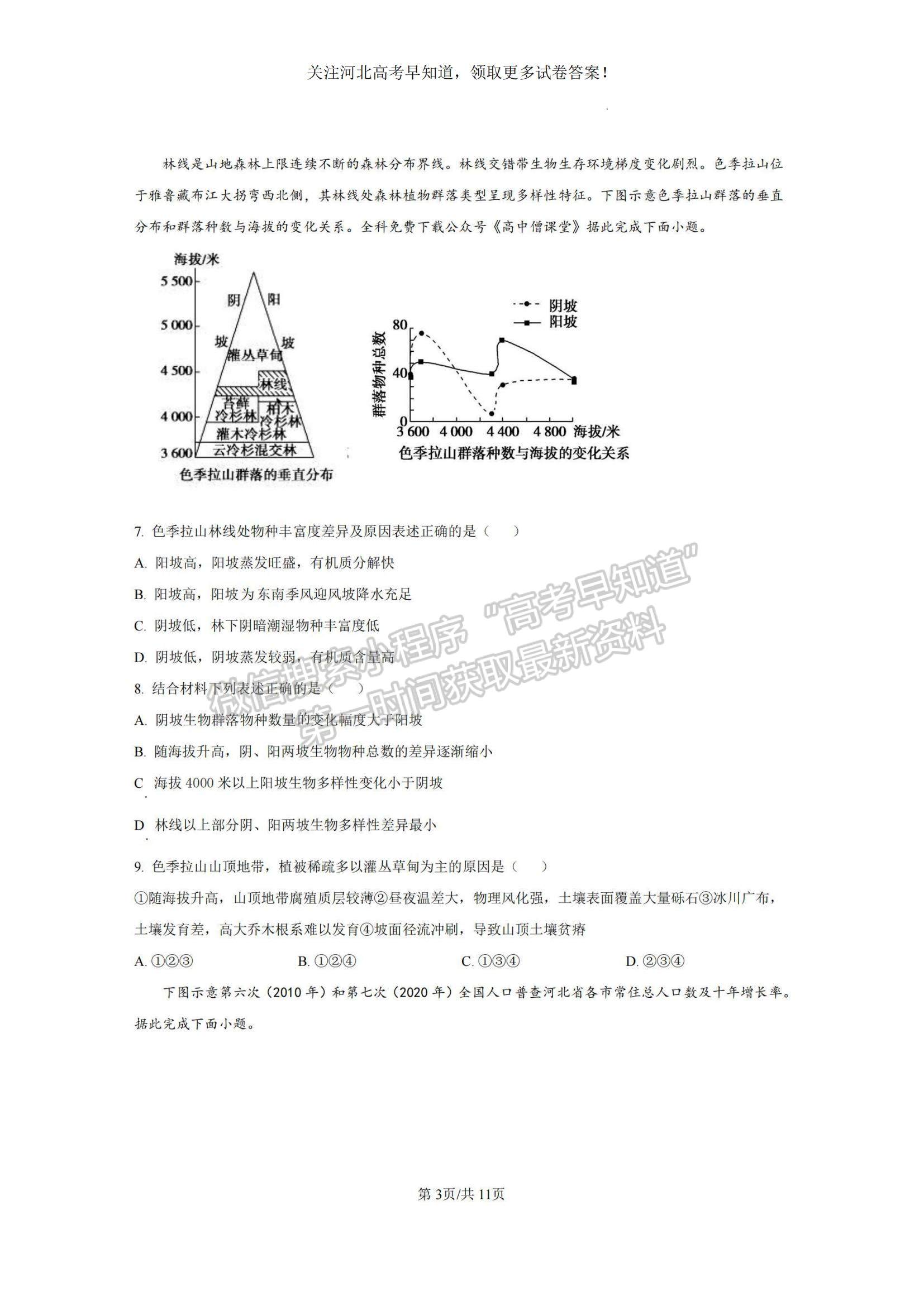 2023河北省“五個一”名校聯(lián)盟高三上學期期末聯(lián)考地理試題及參考答案