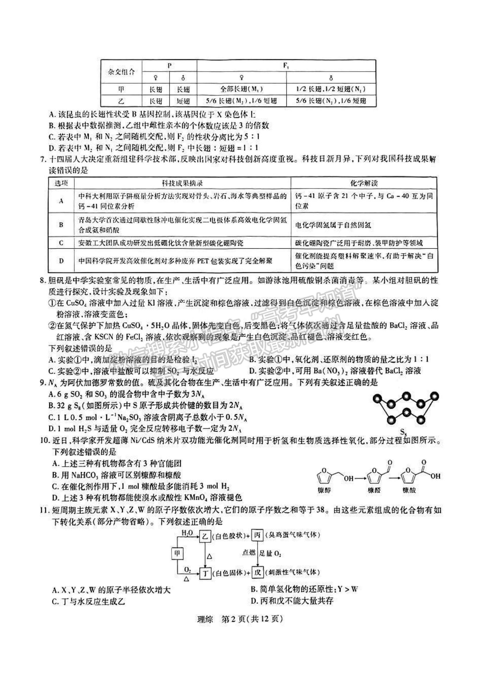 2023江西穩(wěn)派高三4月聯(lián)考理綜