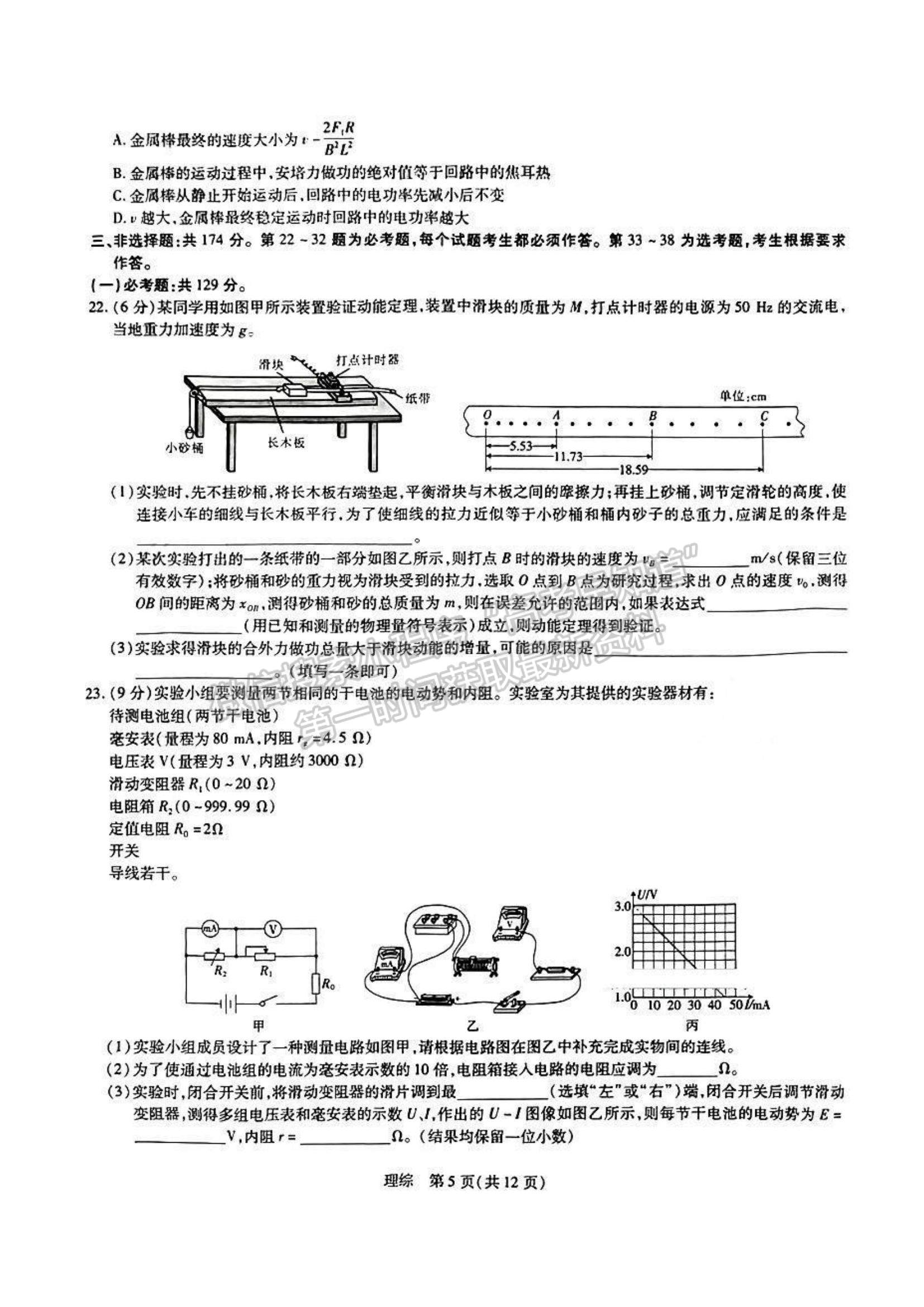 2023江西穩(wěn)派高三4月聯(lián)考理綜