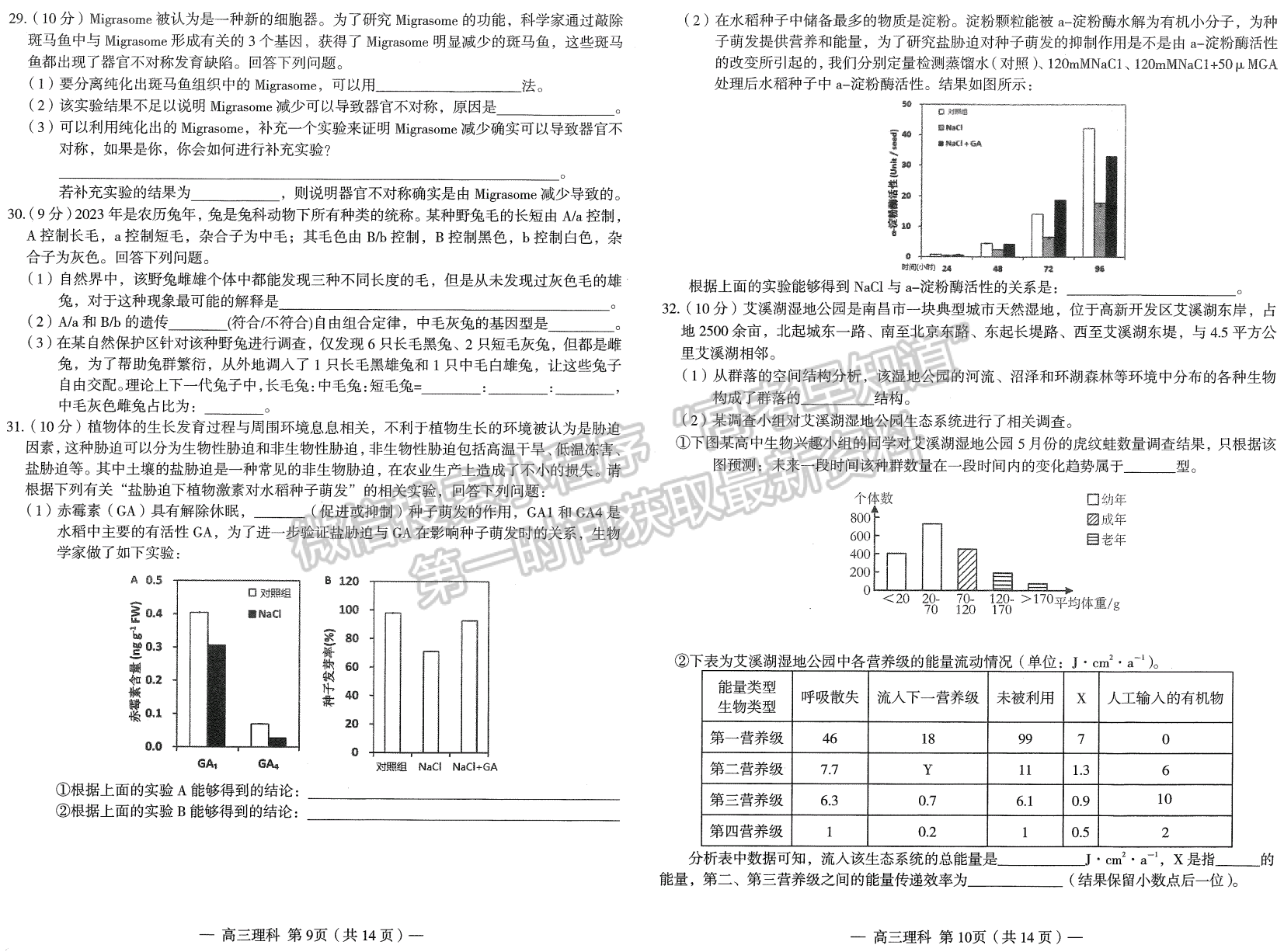 2023南昌二模理綜