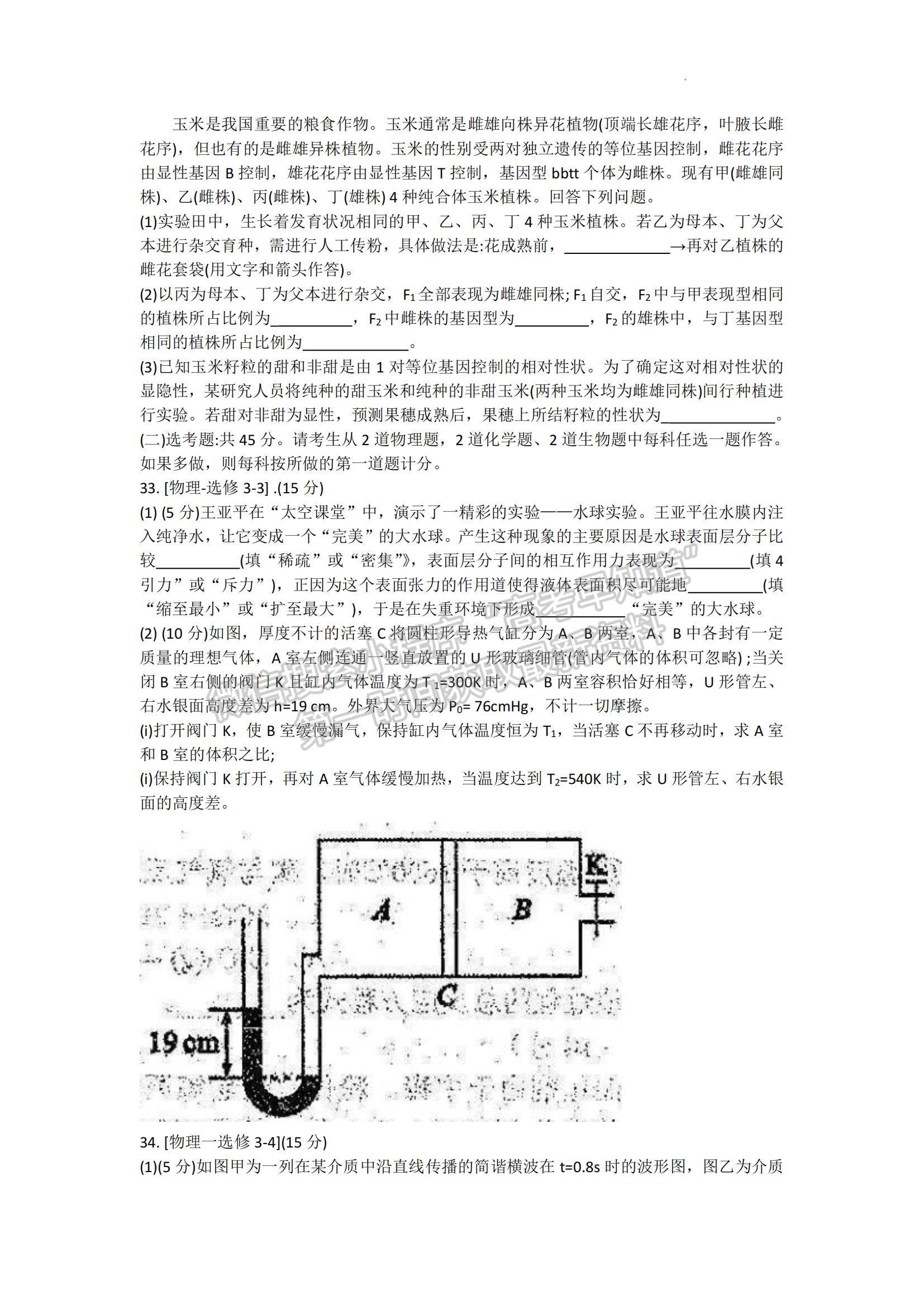 2023四川省成都市蓉城名校聯(lián)盟高三上學(xué)期入學(xué)聯(lián)考理綜試題及參考答案