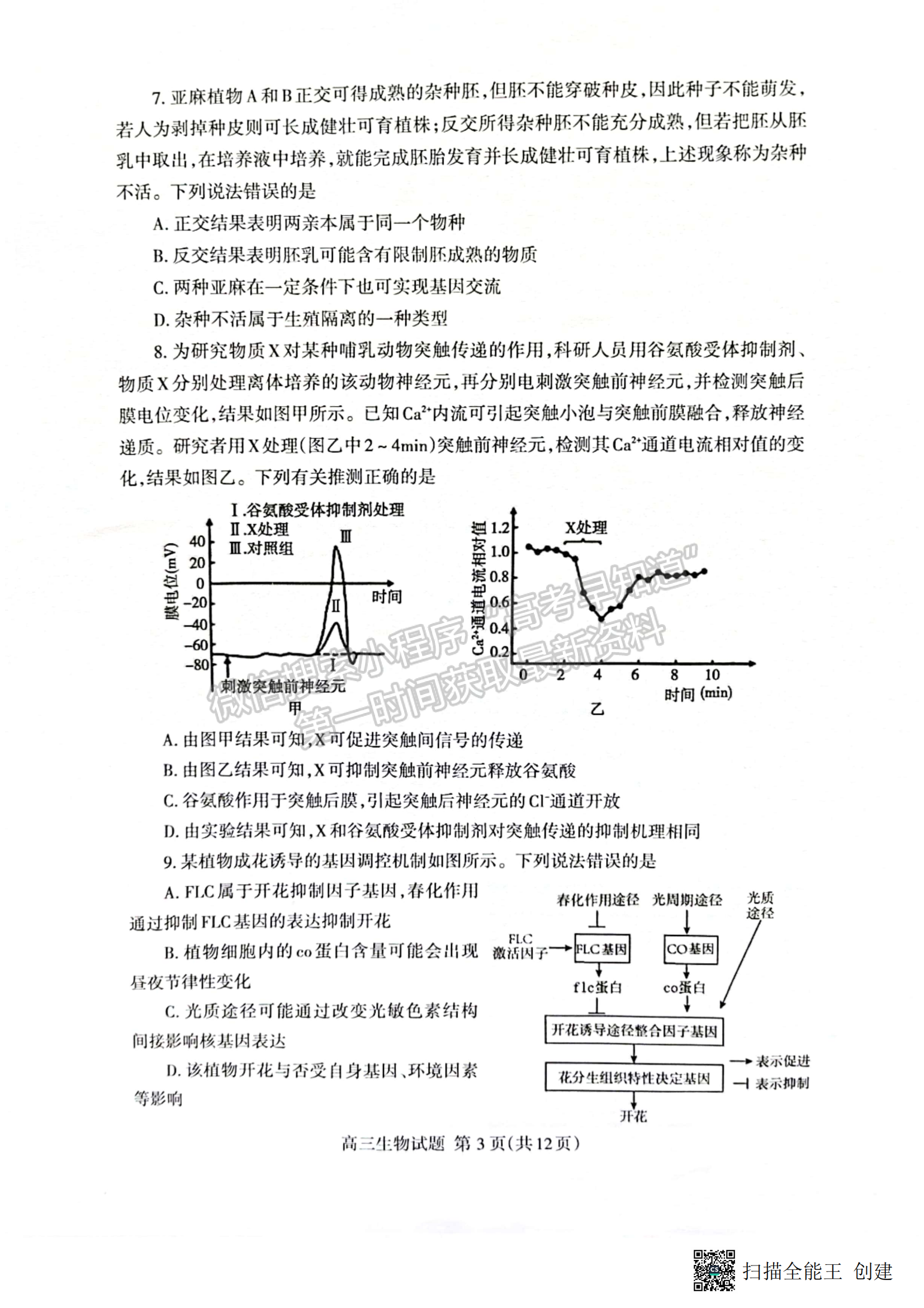 2023山東省泰安市二模-生物試卷及答案