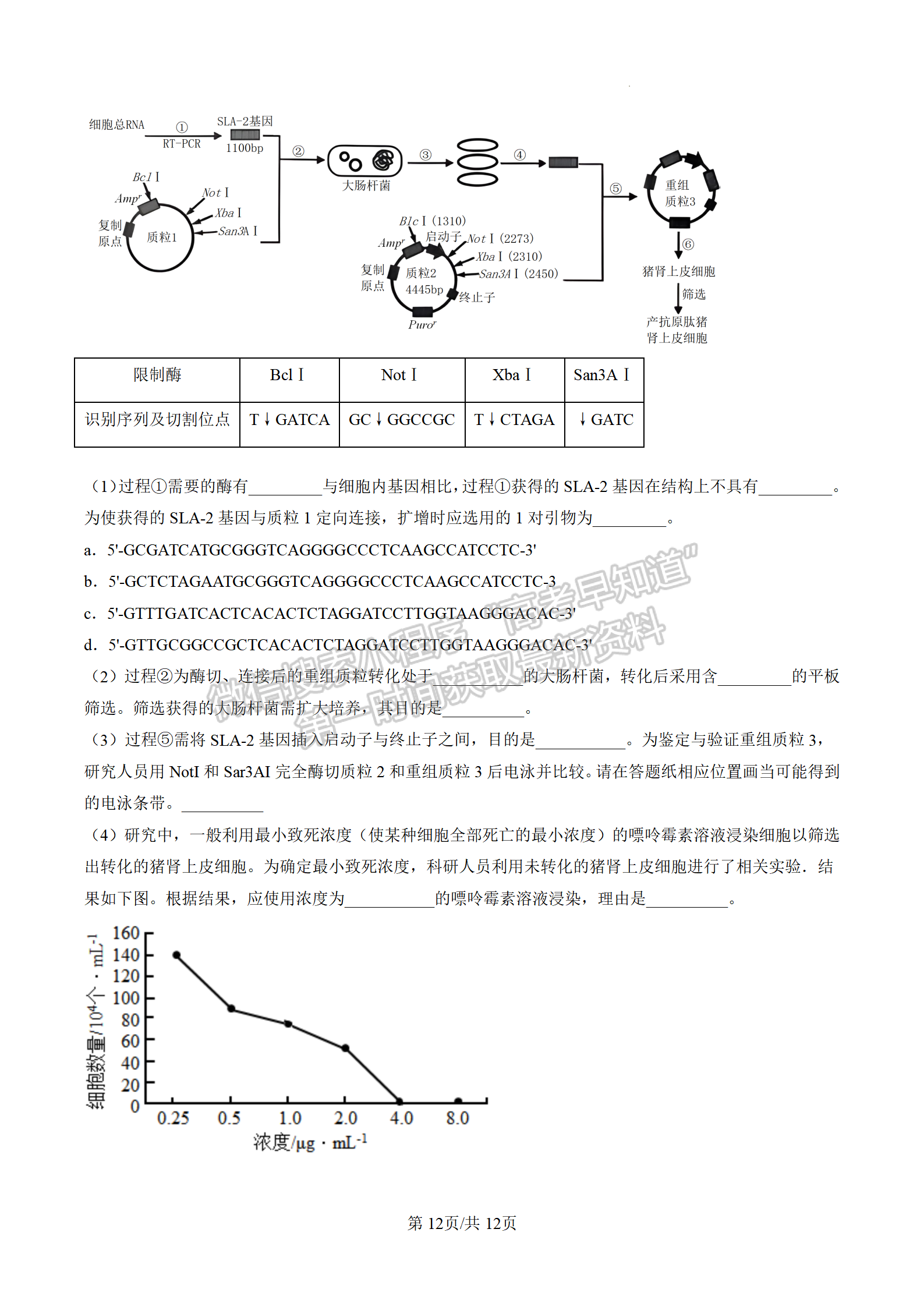 2023江蘇省新高考基地學(xué)校高三4月聯(lián)考生物試題及參考答案