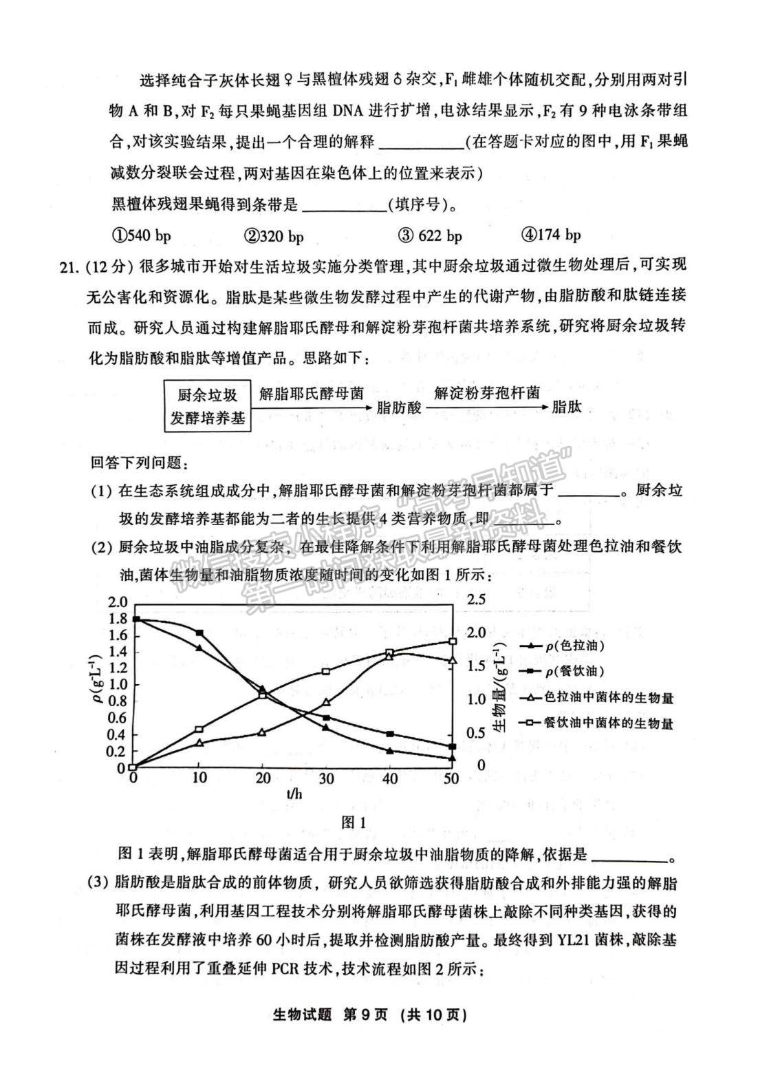 2023三明三檢生物試題及參考答案