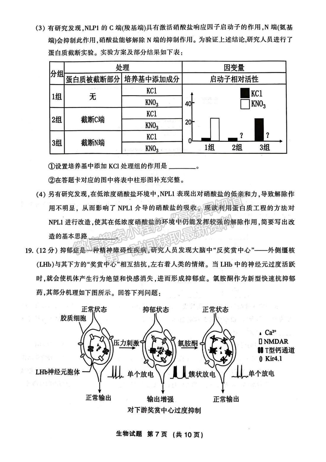 2023三明三檢生物試題及參考答案