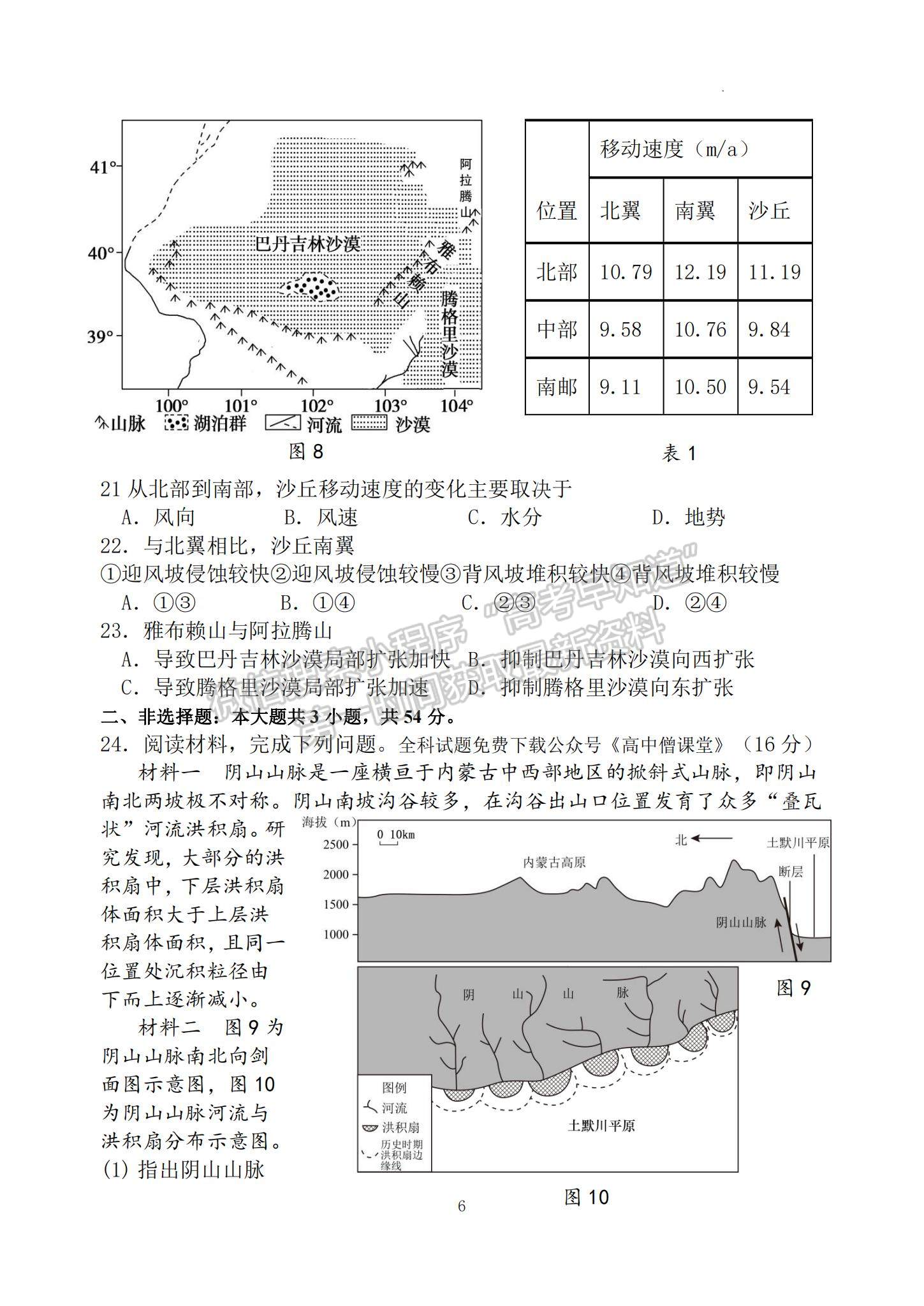 2023江蘇省揚(yáng)州中學(xué)高三下學(xué)期3月月考地理試題及參考答案