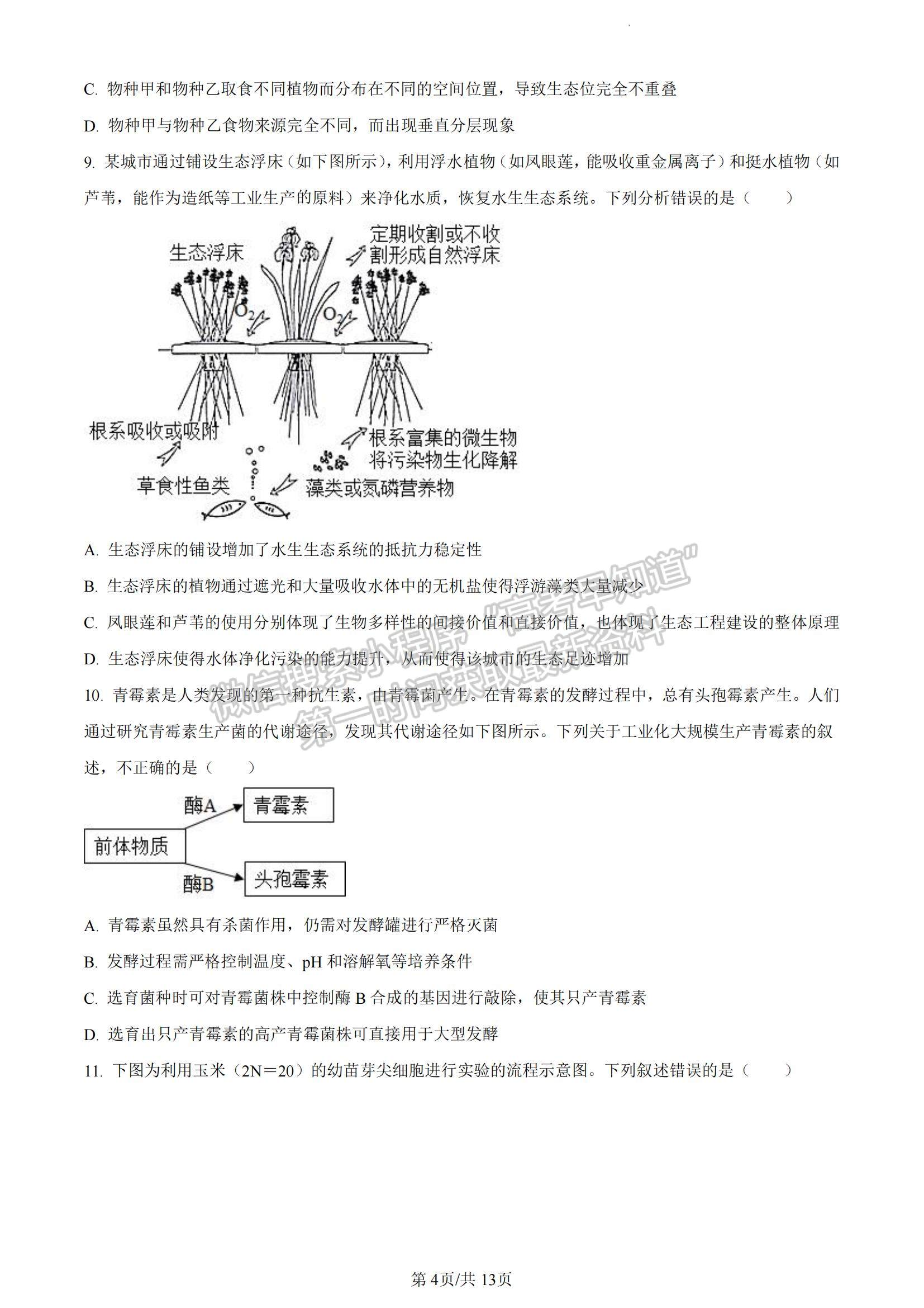 2023湖南省長(zhǎng)沙市雅禮中學(xué)高三下學(xué)期月考試卷（七）生物試題及參考答案