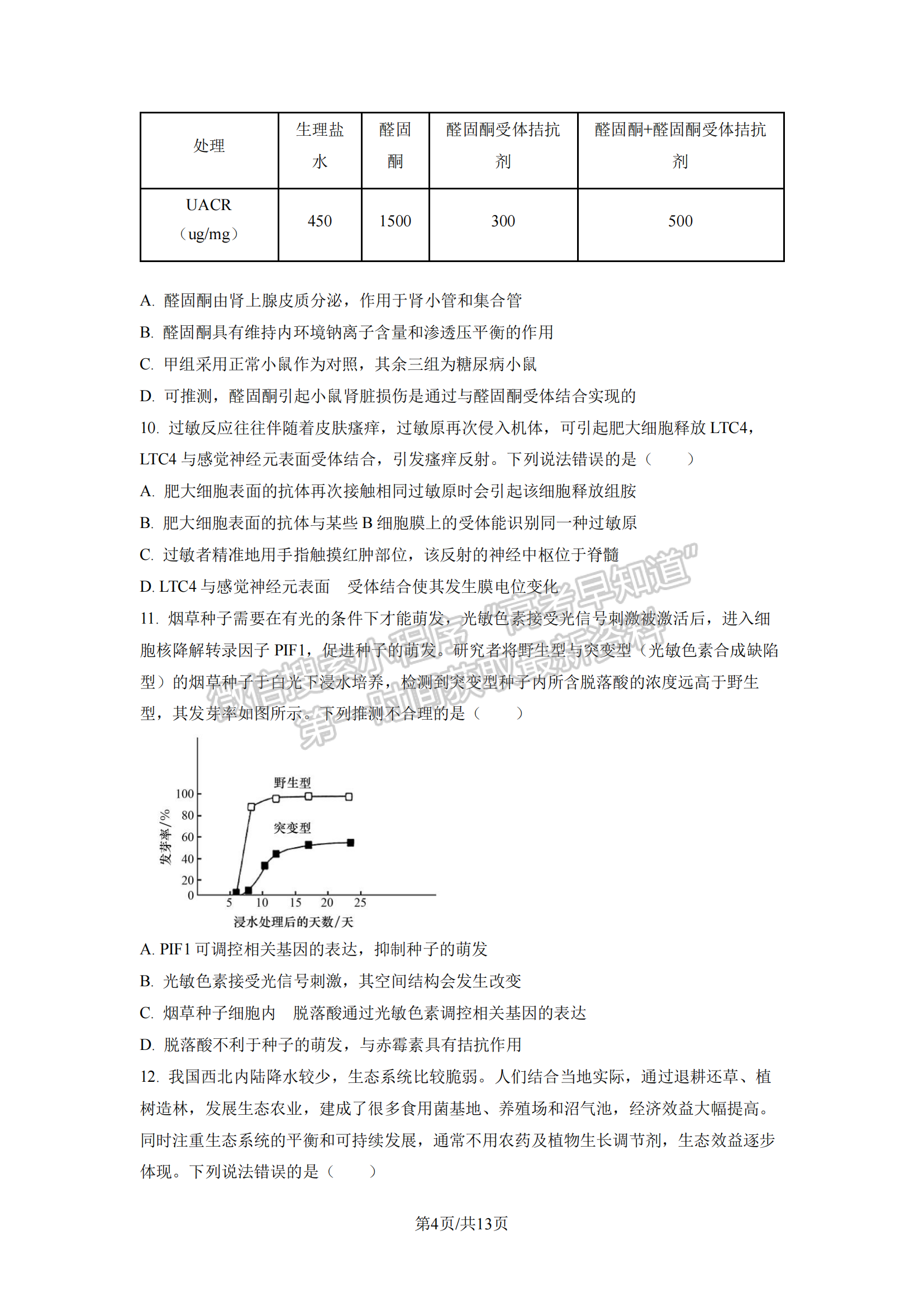 2023山東省青島市二模-生物試卷及答案