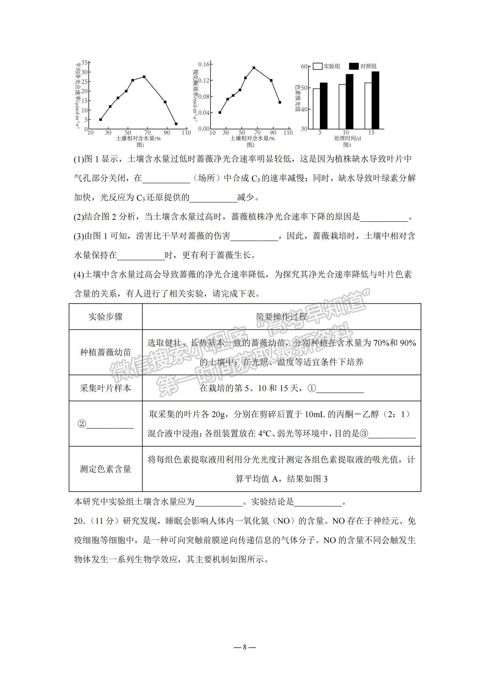 2023江蘇省南京市中華中學(xué)、南京師范大學(xué)附屬中學(xué)江寧分校等2校高三一模生物試題及參考答案