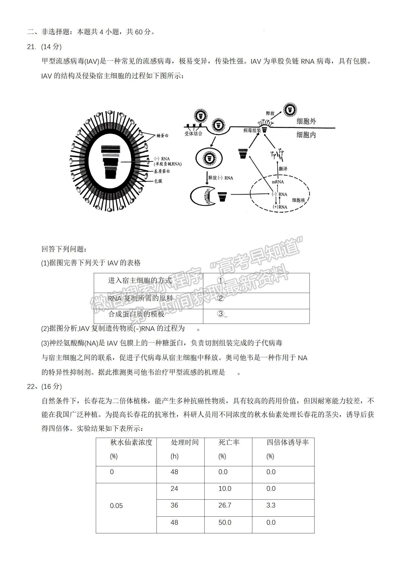 2023年河南省高一6月“雙新”大聯(lián)考生物試題及答案