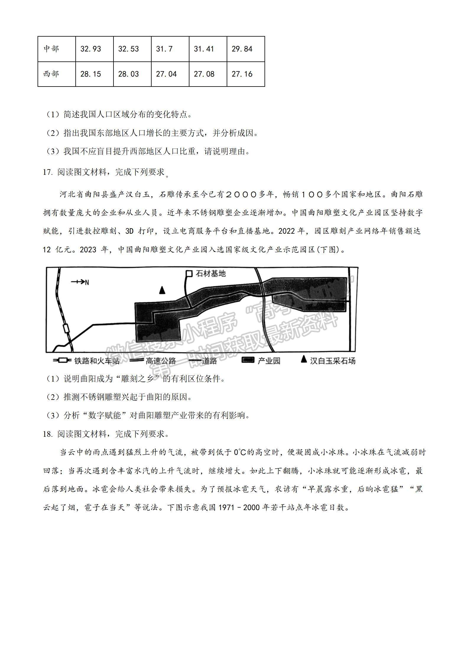 2023年河南省高一6月“雙新”大聯(lián)考地理試題及答案