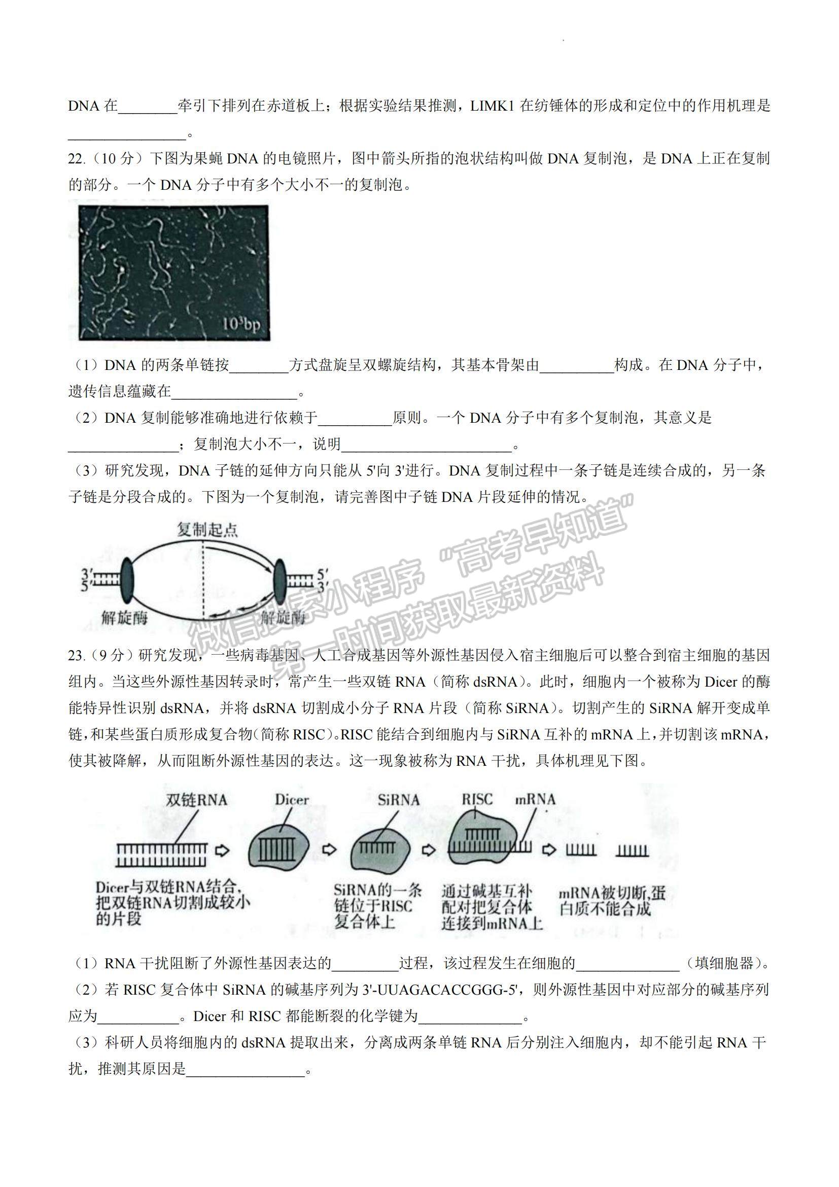 2023山東省濰坊市高一下學期期末考試生物試題及參考答案