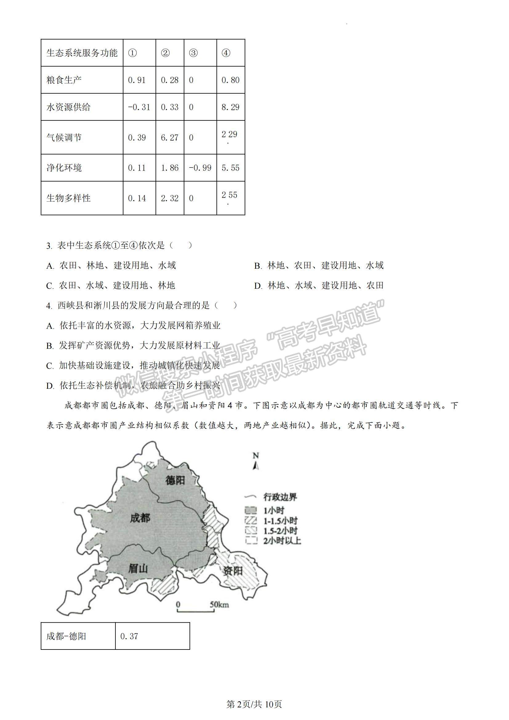 2023山東省菏澤市高二下學(xué)期期末考試地理試題及參考答案