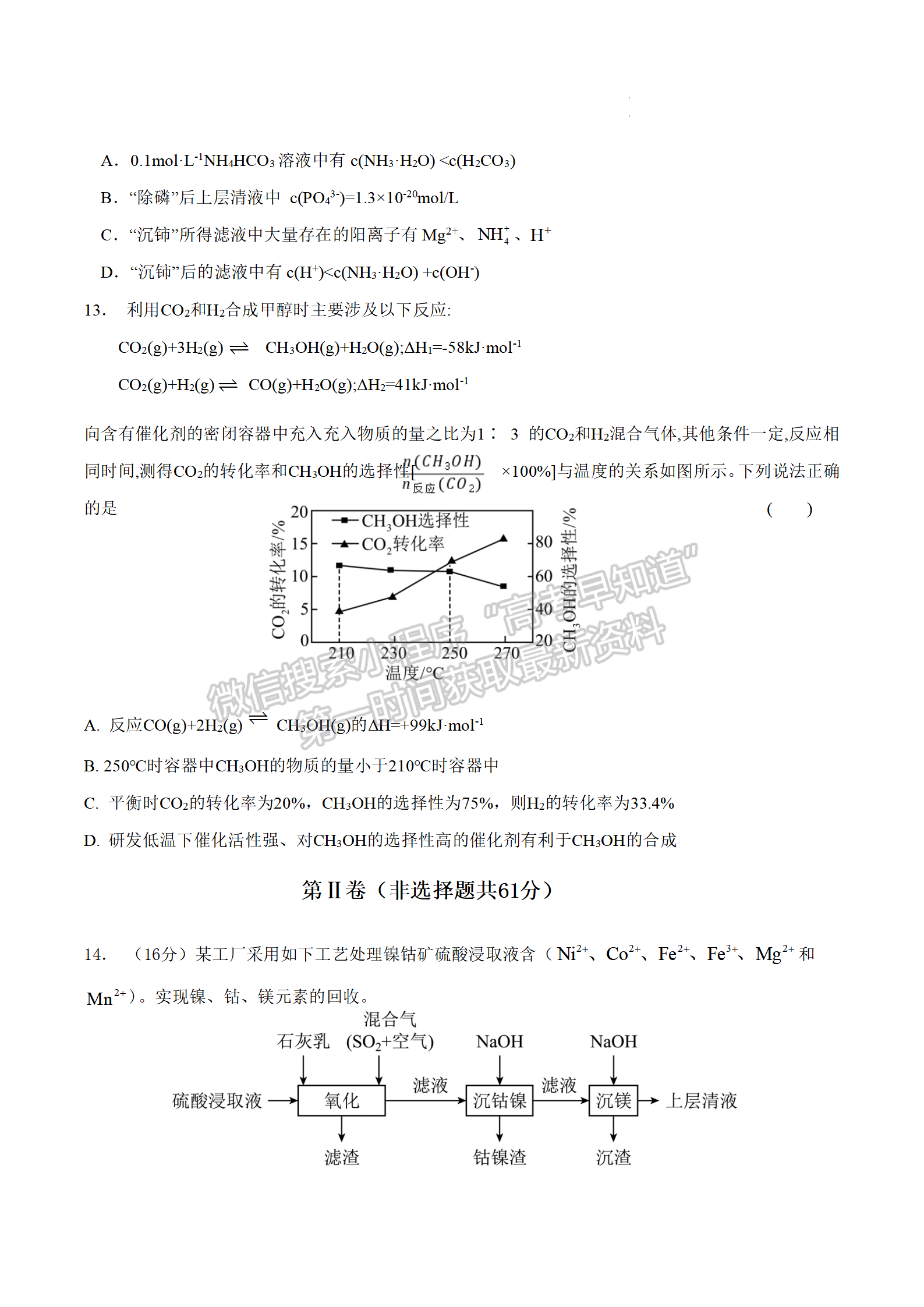 2024屆江蘇省華羅庚中學(xué)高三夏令營學(xué)習(xí)能力測試化學(xué)試題及答案