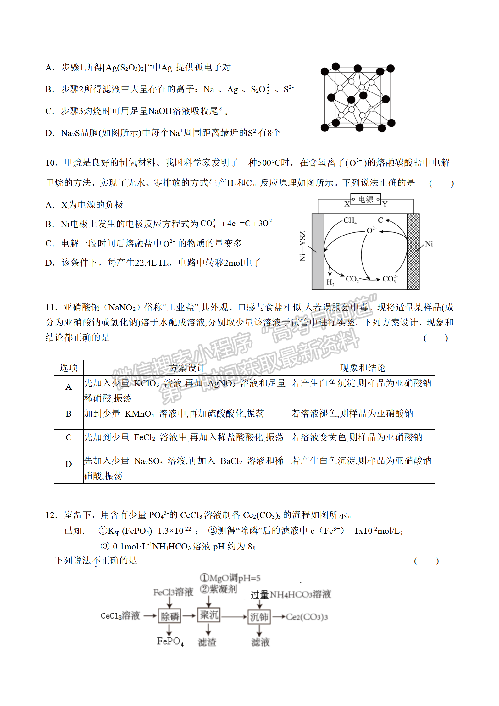 2024屆江蘇省華羅庚中學(xué)高三夏令營學(xué)習(xí)能力測試化學(xué)試題及答案