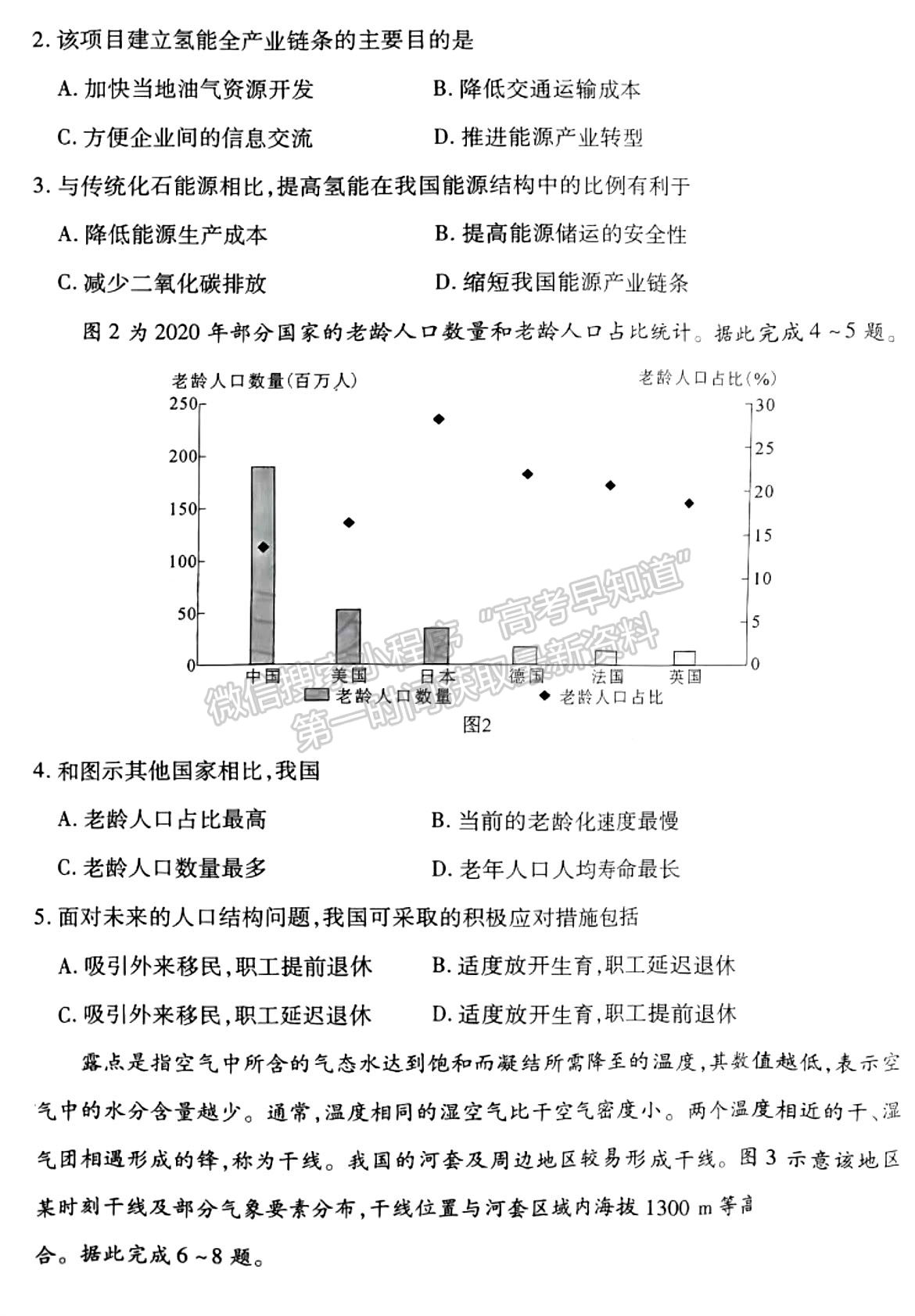 河南省2024屆高三起點考試地理試卷及參考答案