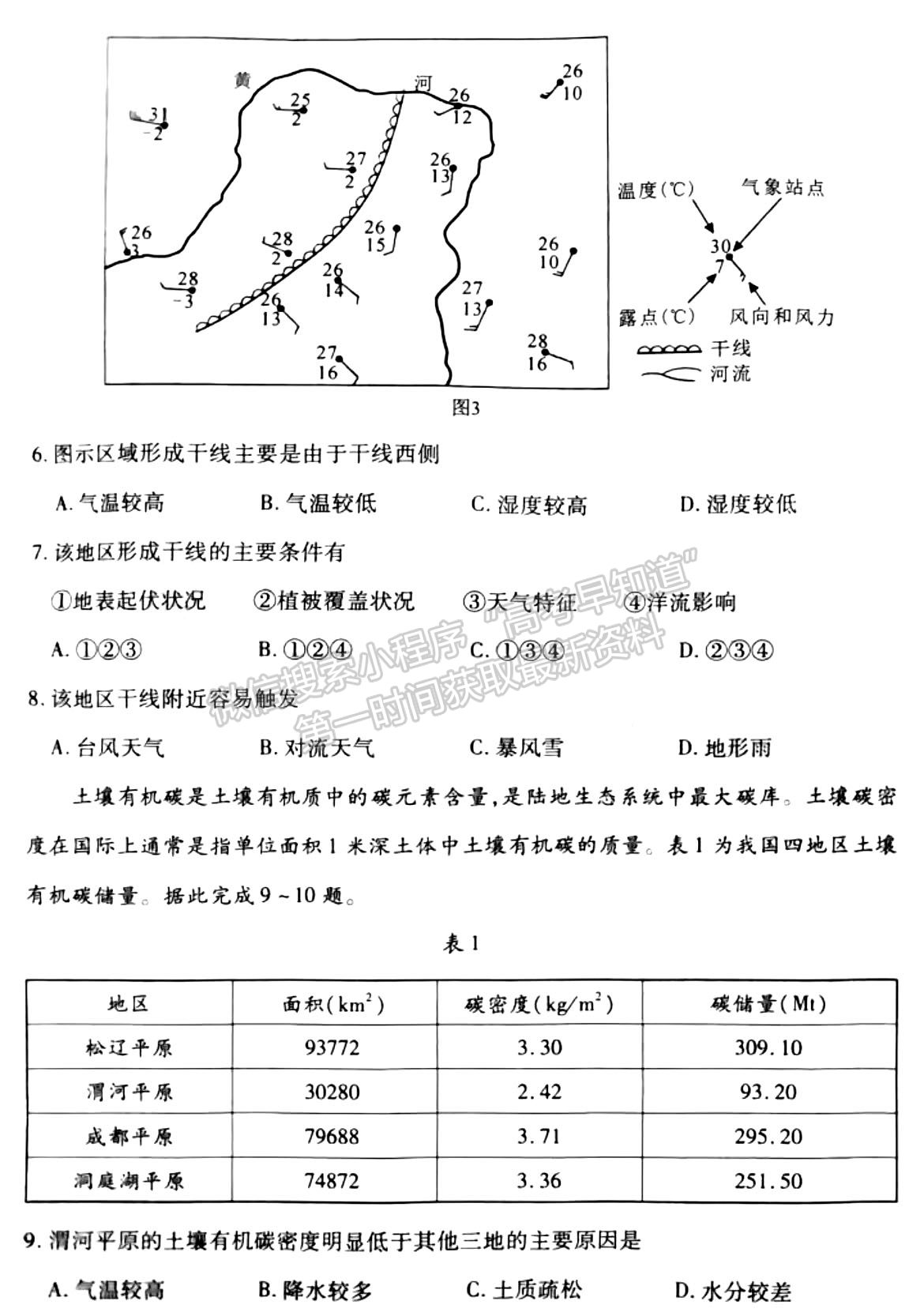 河南省2024屆高三起點(diǎn)考試地理試卷及參考答案