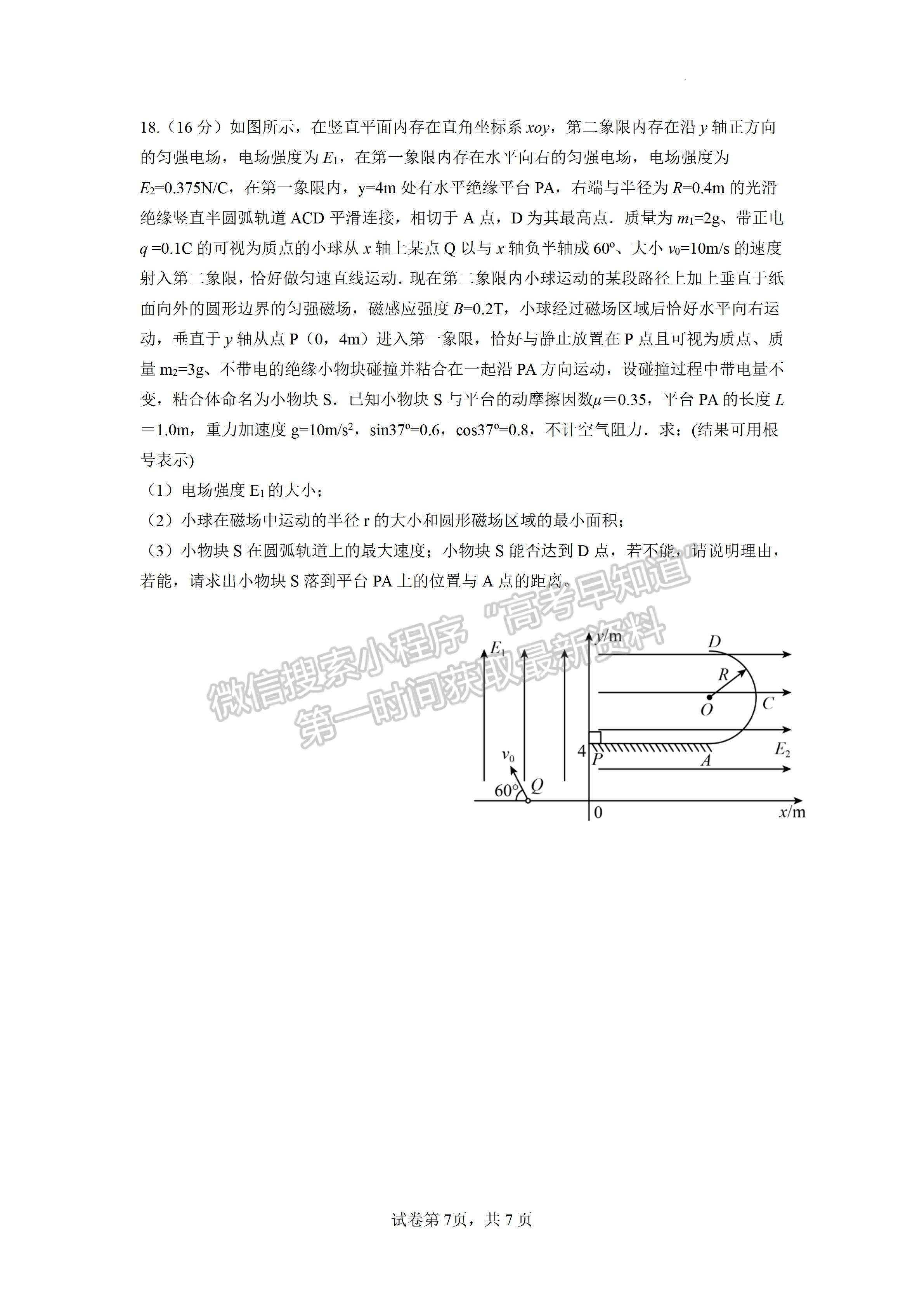 2024四川省成都石室中學(xué)高2023-2024學(xué)年度高三上入學(xué)考試物理試卷及答案