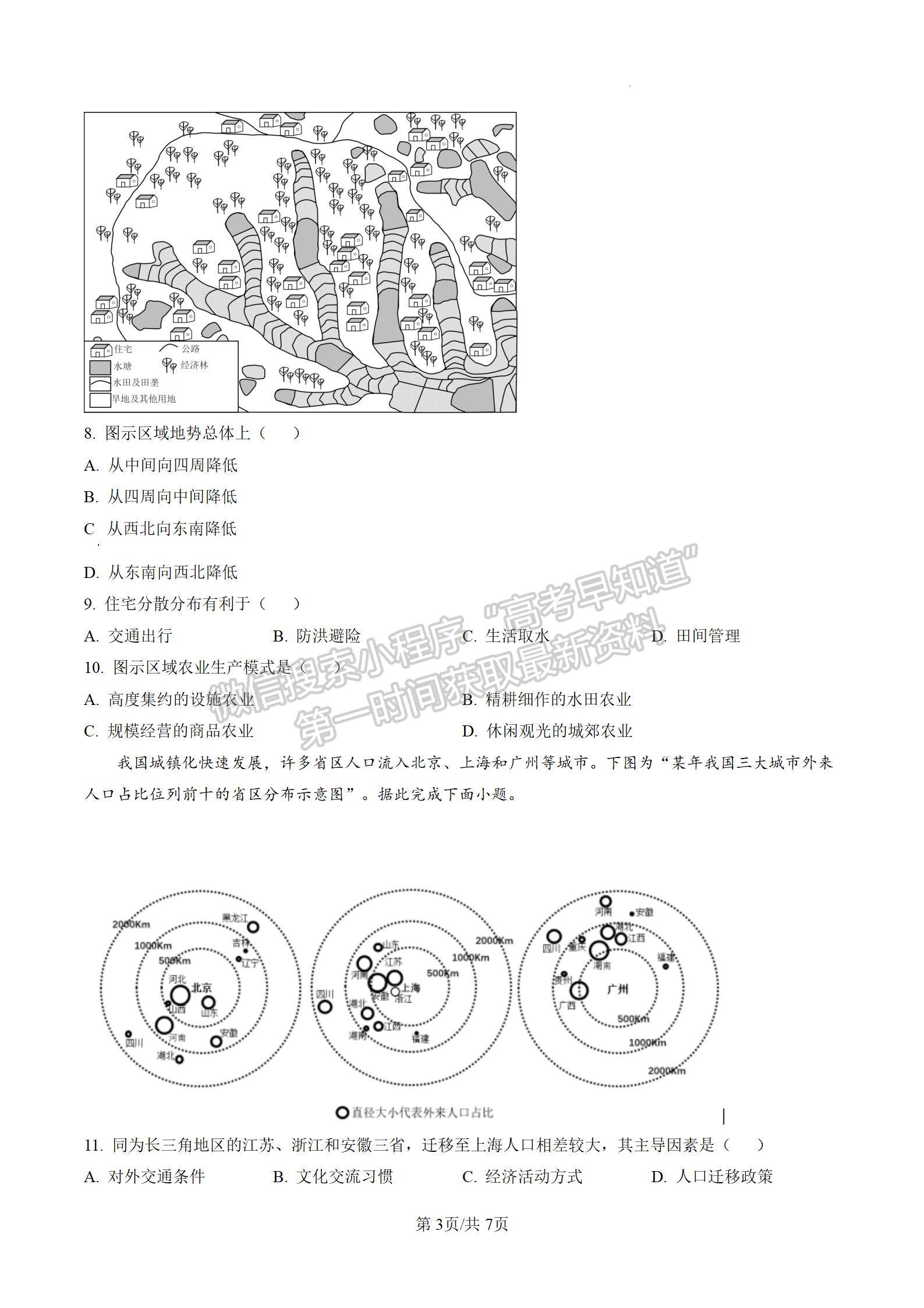 2021江蘇高考地理試卷及參考答案