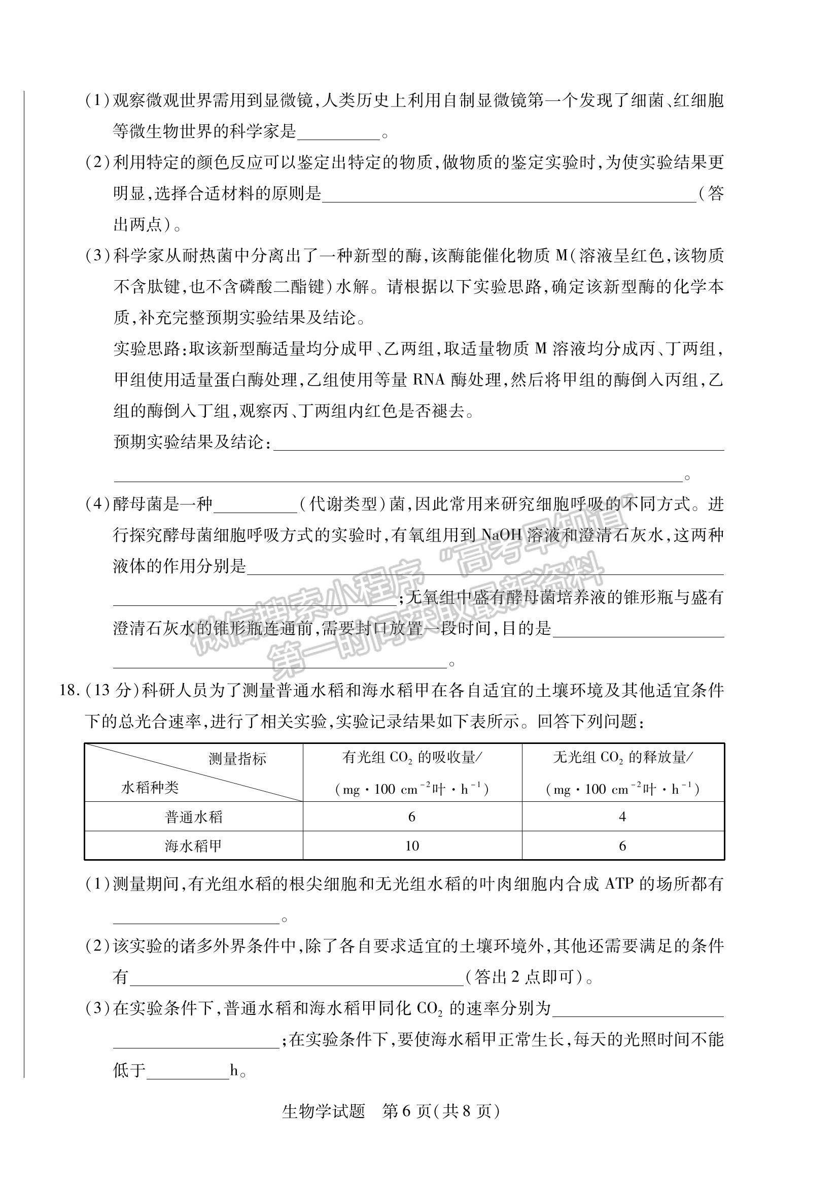 2024安徽名校聯(lián)盟第一次大聯(lián)考生物試卷及答案