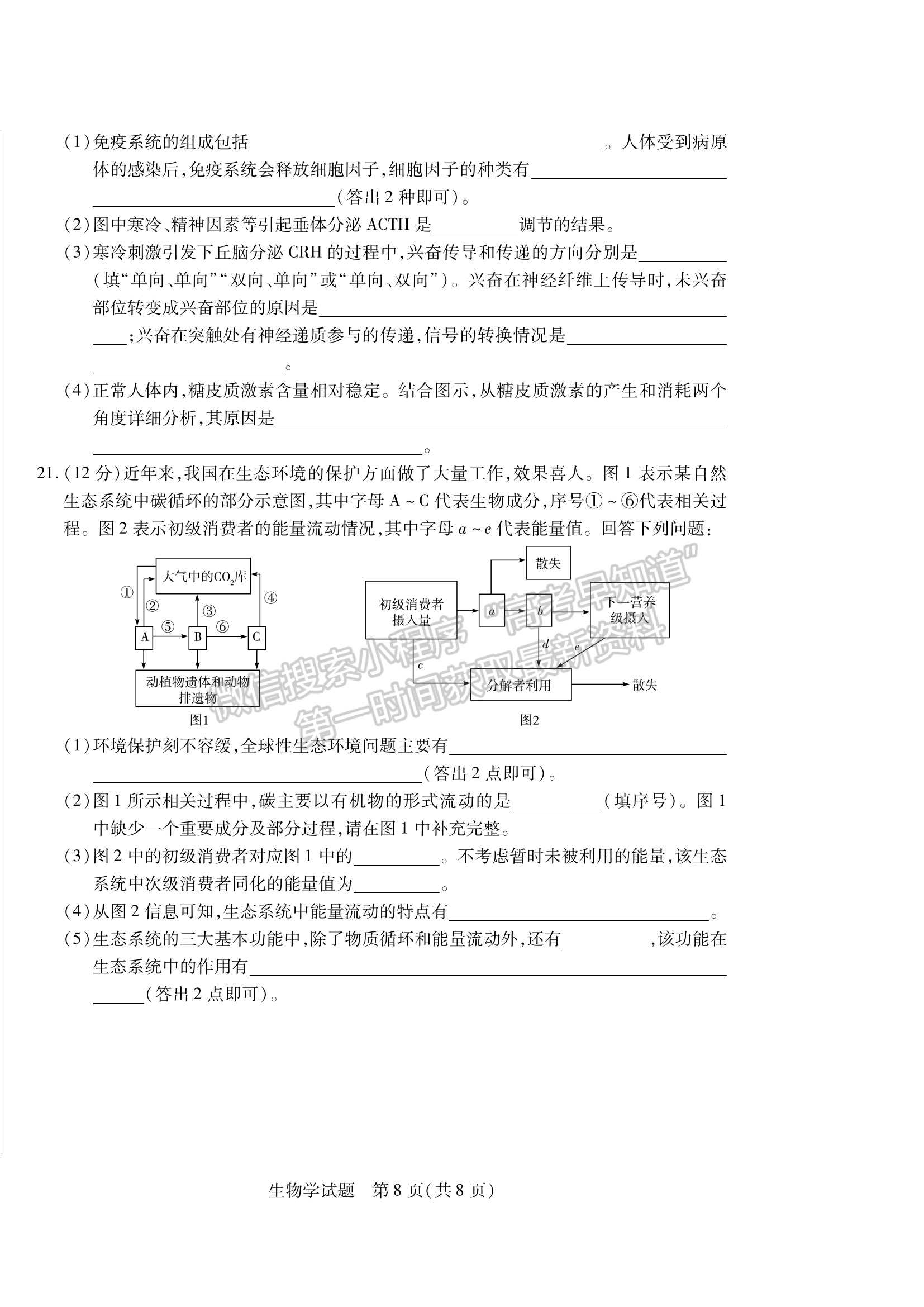 2024安徽名校聯(lián)盟第一次大聯(lián)考生物試卷及答案