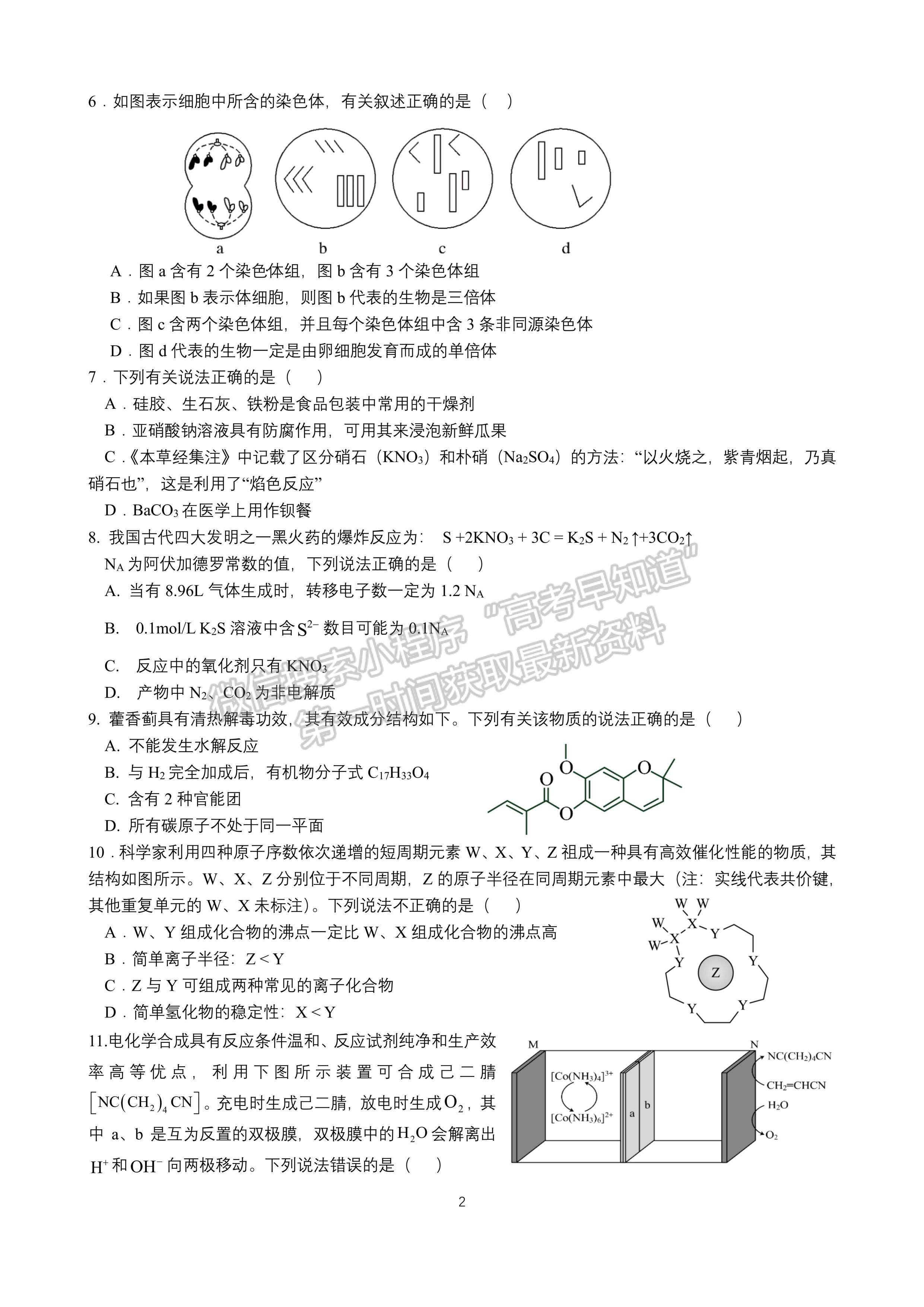 ??2024四川省成都七中高三上學(xué)期10月階段考試?yán)砜凭C合試題及答案