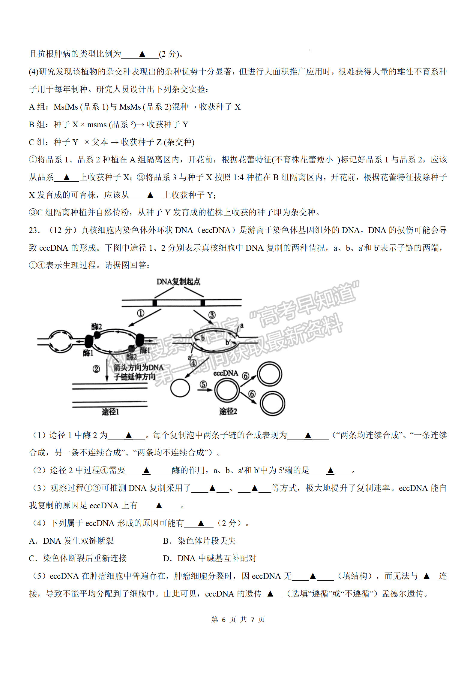 2024屆江蘇省連云港高三10月學(xué)情檢測生物試題及答案